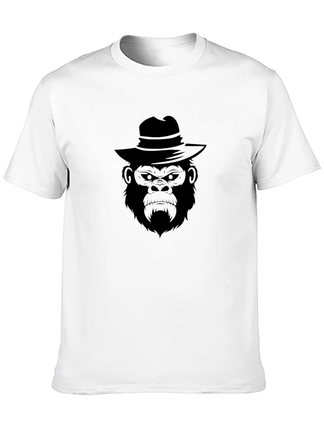 Black Cool Gorilla Wearing Hat Black T-Shirt view 10