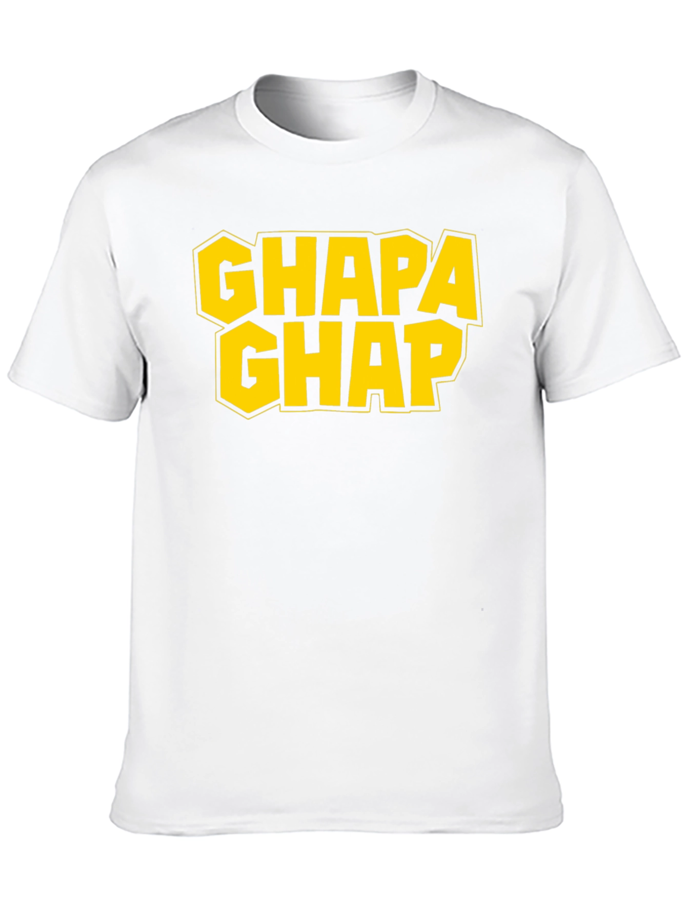Black Ghapa Ghap Graphic T-Shirt - Bold Yellow Print view 10