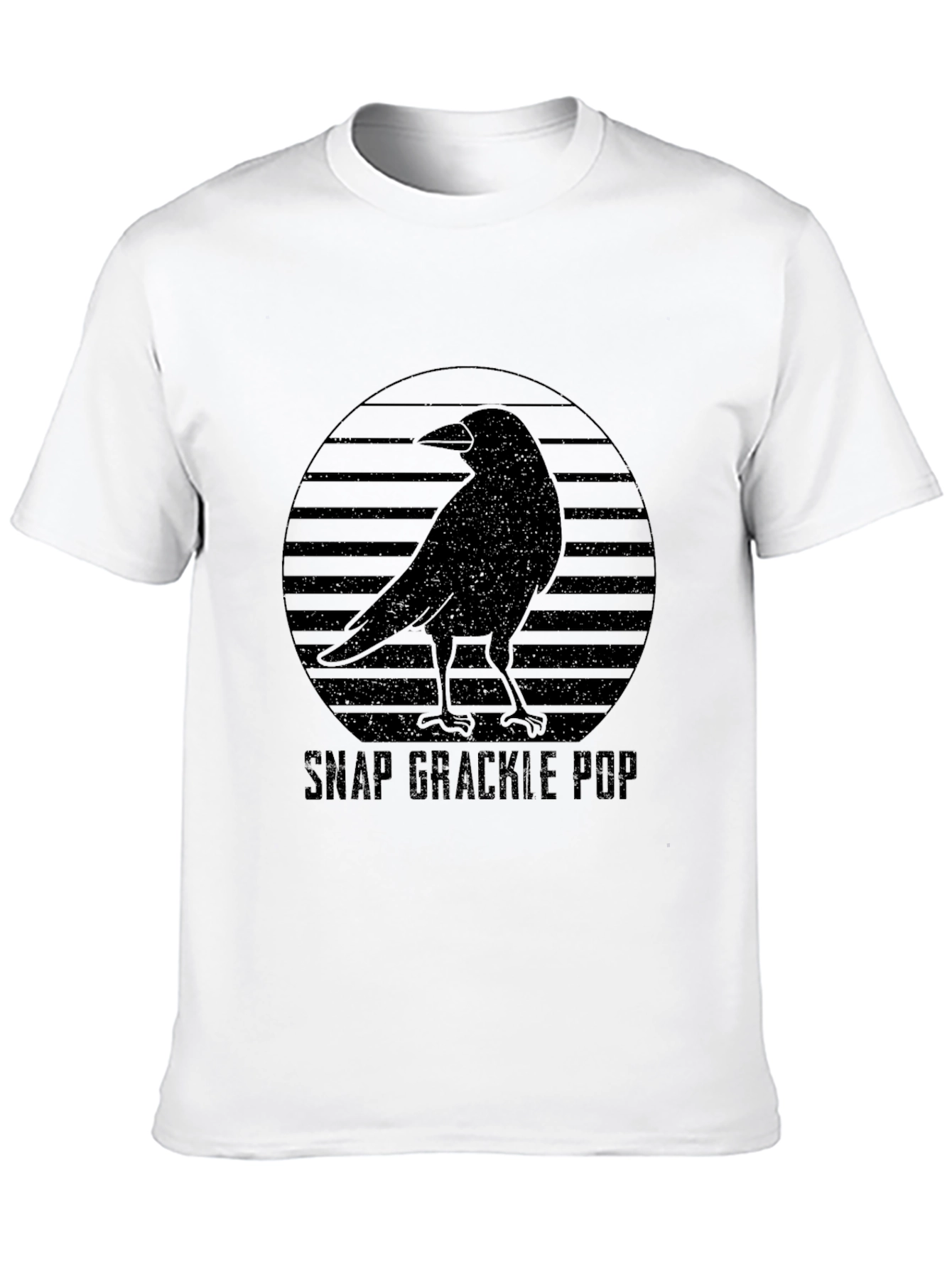Black Snap Grackle Pop Graphic Tee - Black Bird Design view 10