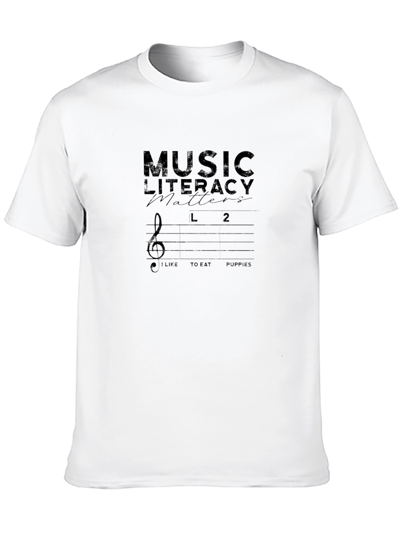 Black Music Literacy Matters Black Graphic Tee view 10