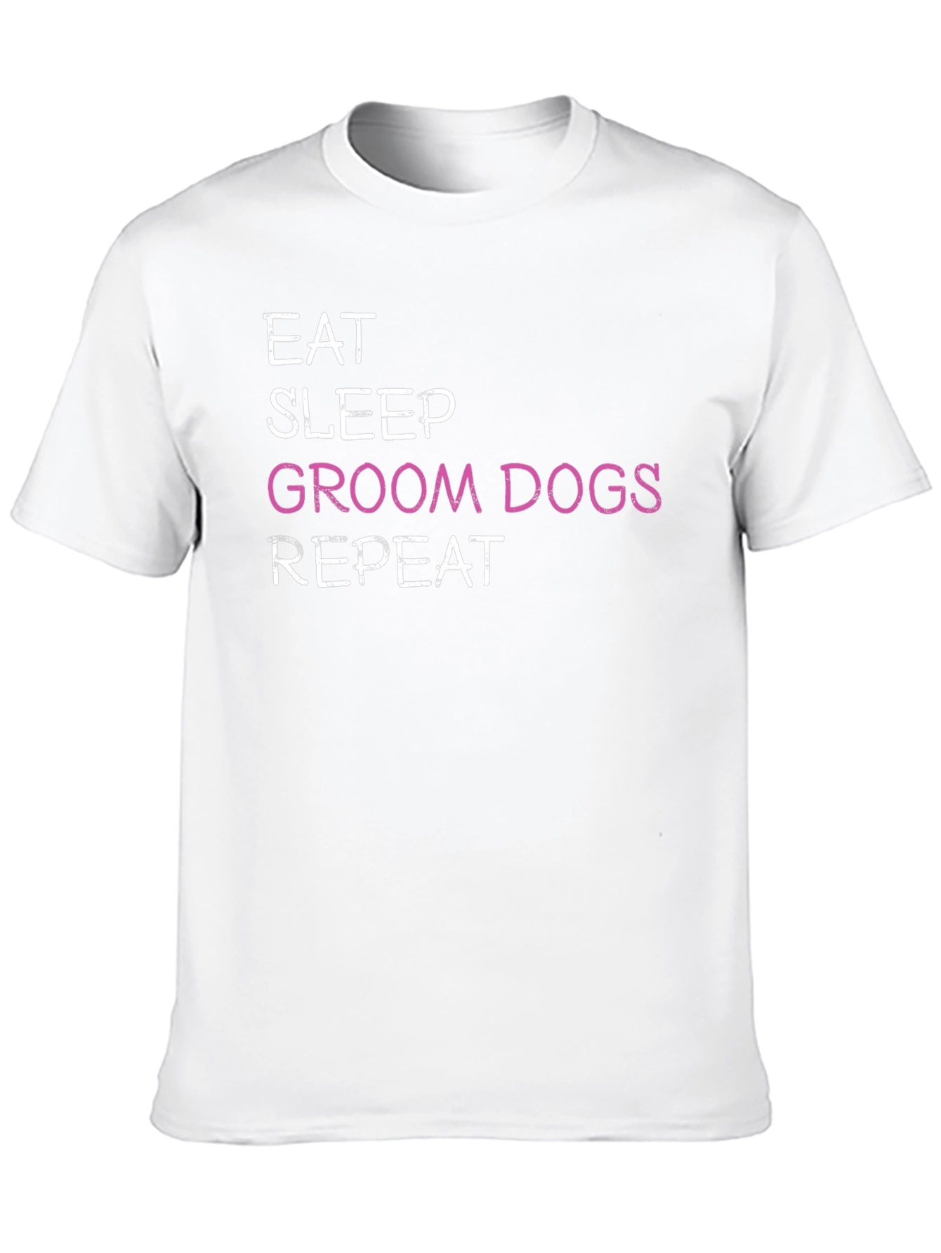 Black Eat Sleep Groom Dogs Repeat T-Shirt view 10