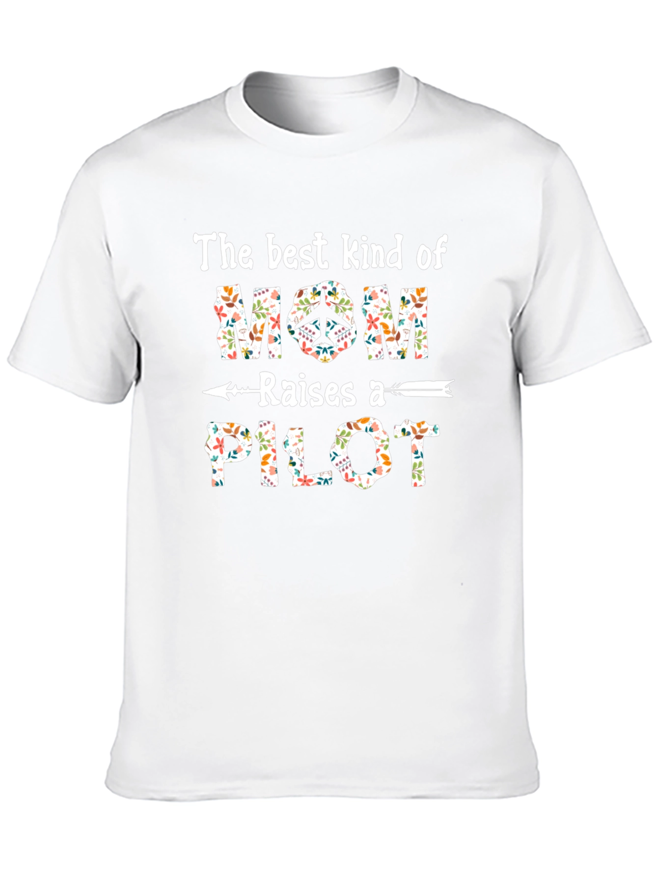 Black Floral Mom Raises A Pilot Graphic T-Shirt view 10