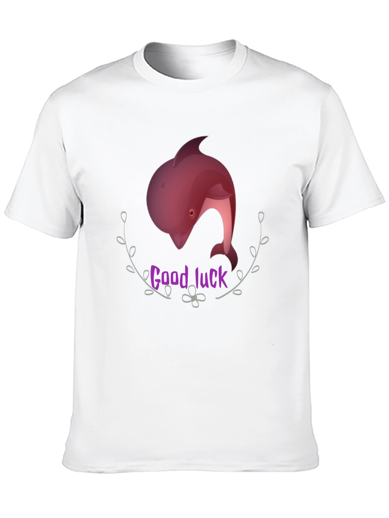 Black Good Luck Dolphin Graphic Tee - Black Unisex T-Shirt view 10