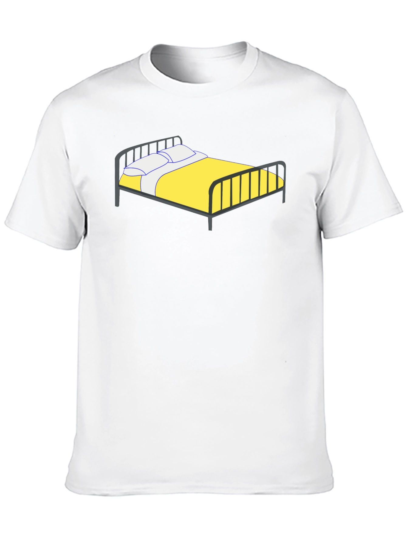 Black Novelty Bed Graphic Tee - Black Cotton T-Shirt view 10