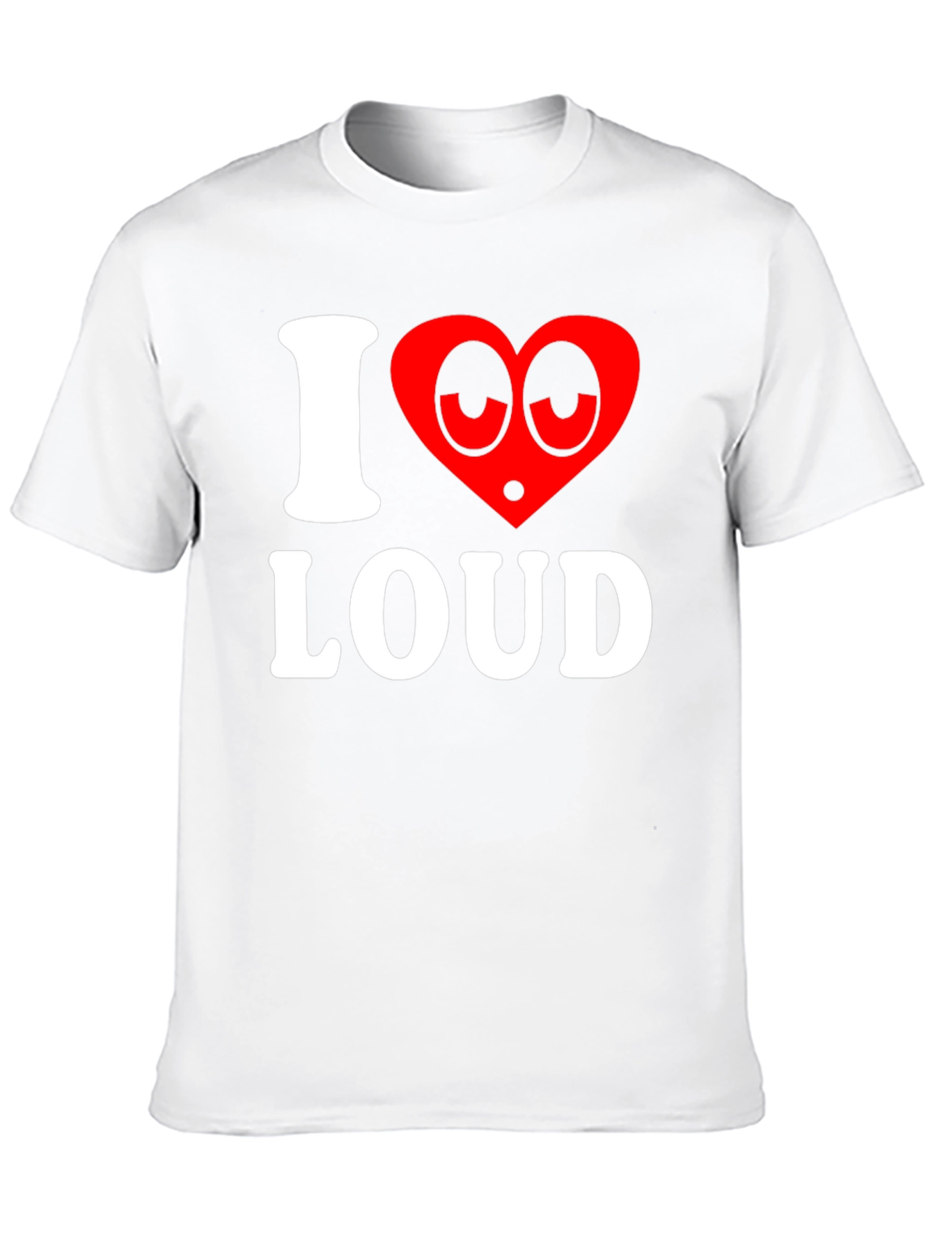 Black I Heart Loud Funny Graphic Tee - Black Cotton T-Shirt view 10