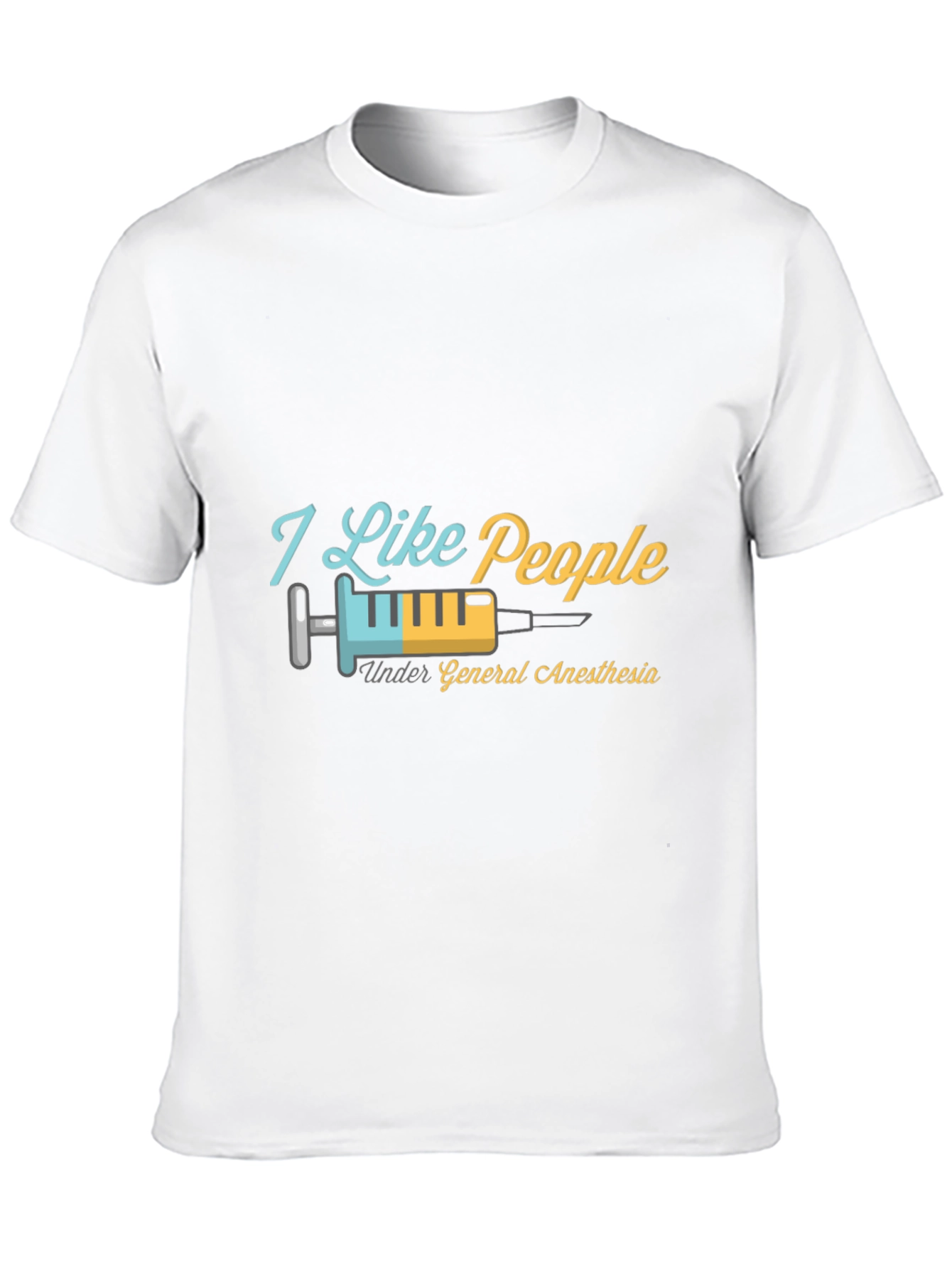 Black I Like People Under General Anesthesia T-Shirt view 10