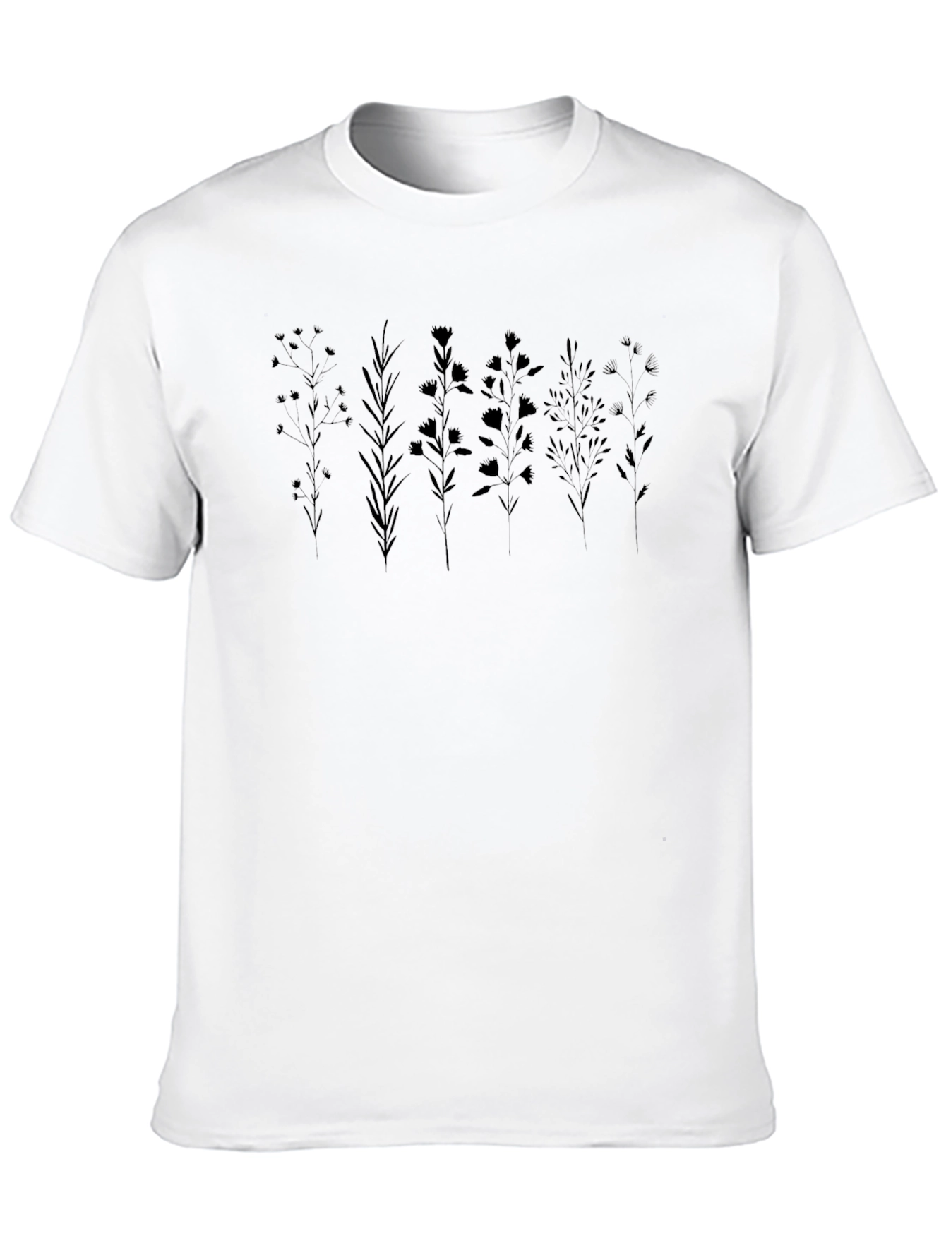 Black Botanical Black T-Shirt - Nature Inspired Style view 10