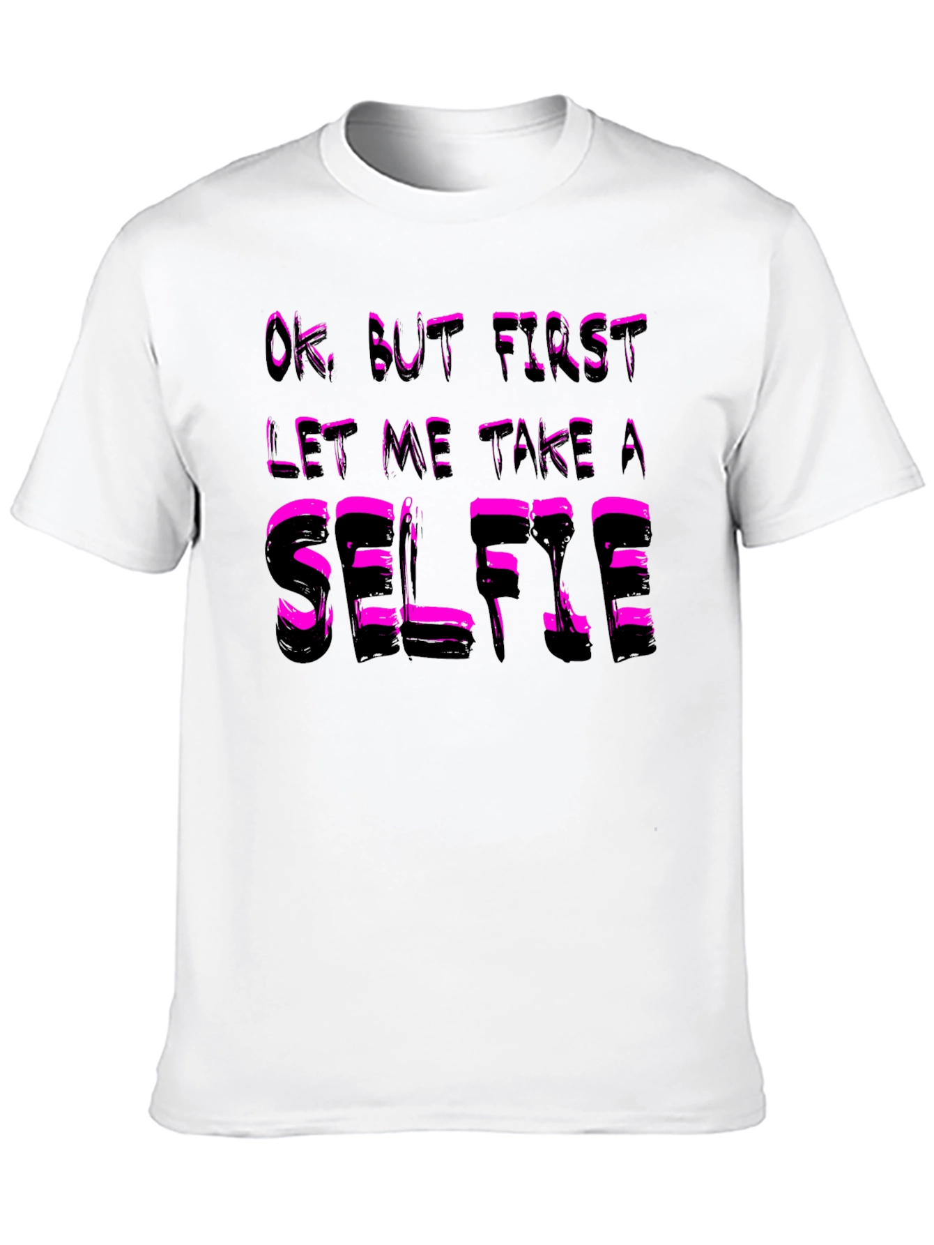 Black Selfie T-Shirt - Funny Black Cotton Tee view 10