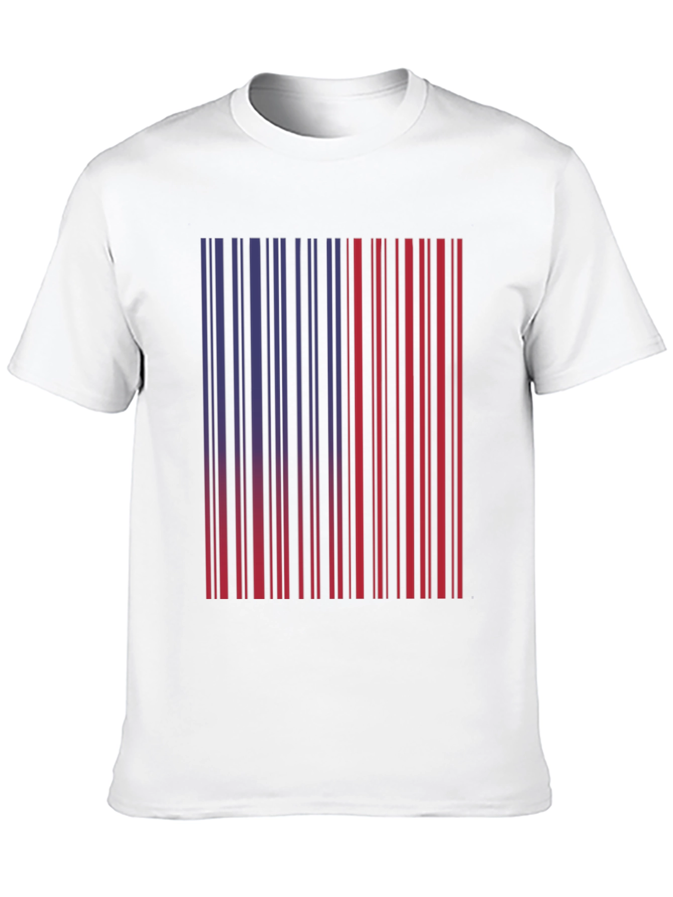 Black Barcode Graphic Tee - Unique Red & Blue Design view 10