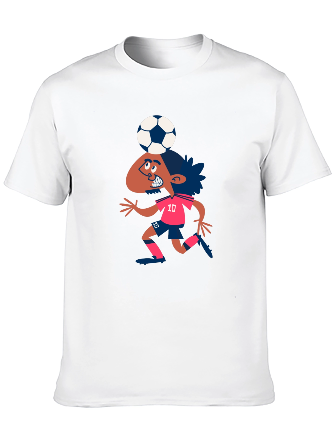 Black Cartoon Soccer Player Graphic T-Shirt view 10