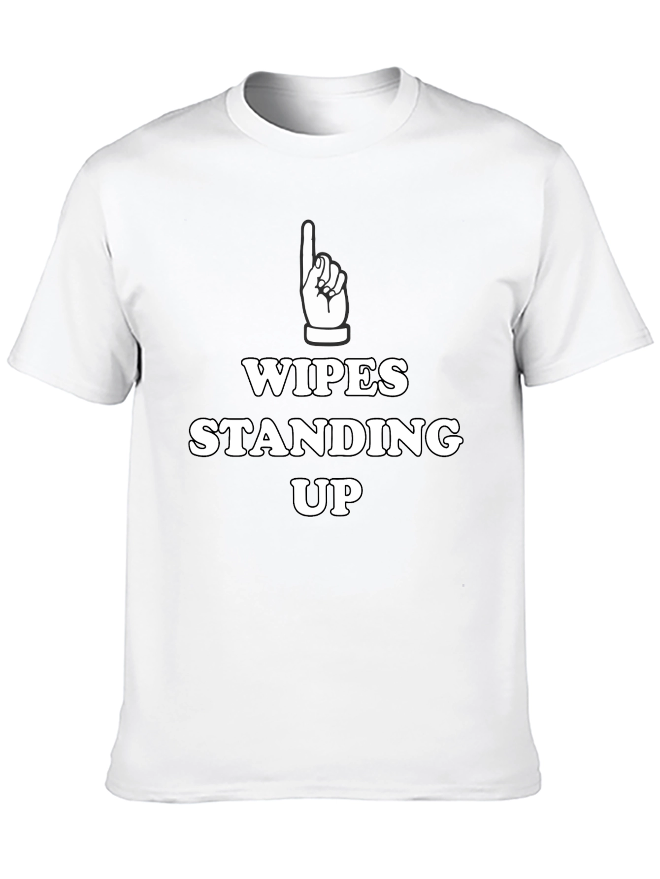 Black Wipes Standing Up Graphic Tee - Bold Humor T-Shirt view 10