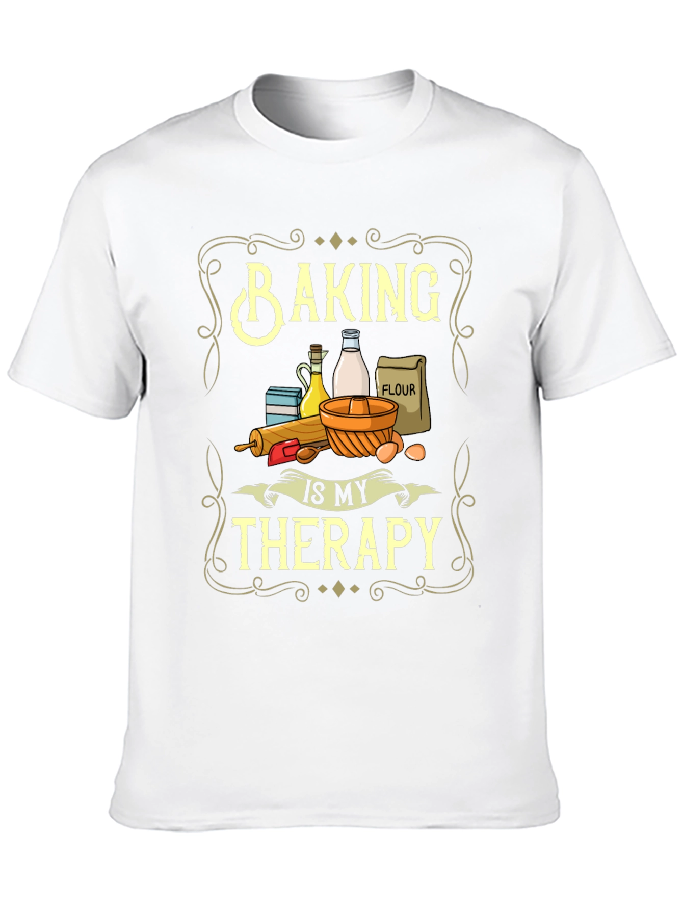 Black Baking Is My Therapy Graphic T-Shirt view 10