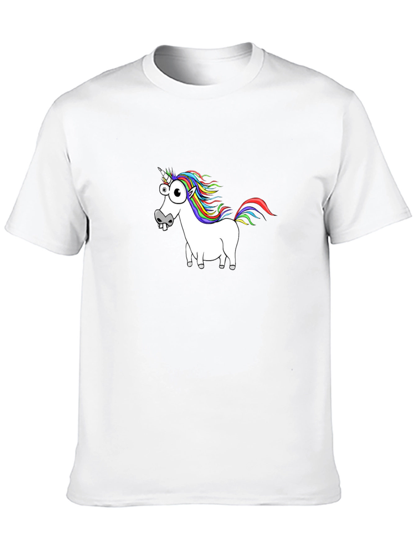 Black Funny Unicorn Graphic Tee - Black Cotton Casual T-Shirt view 10