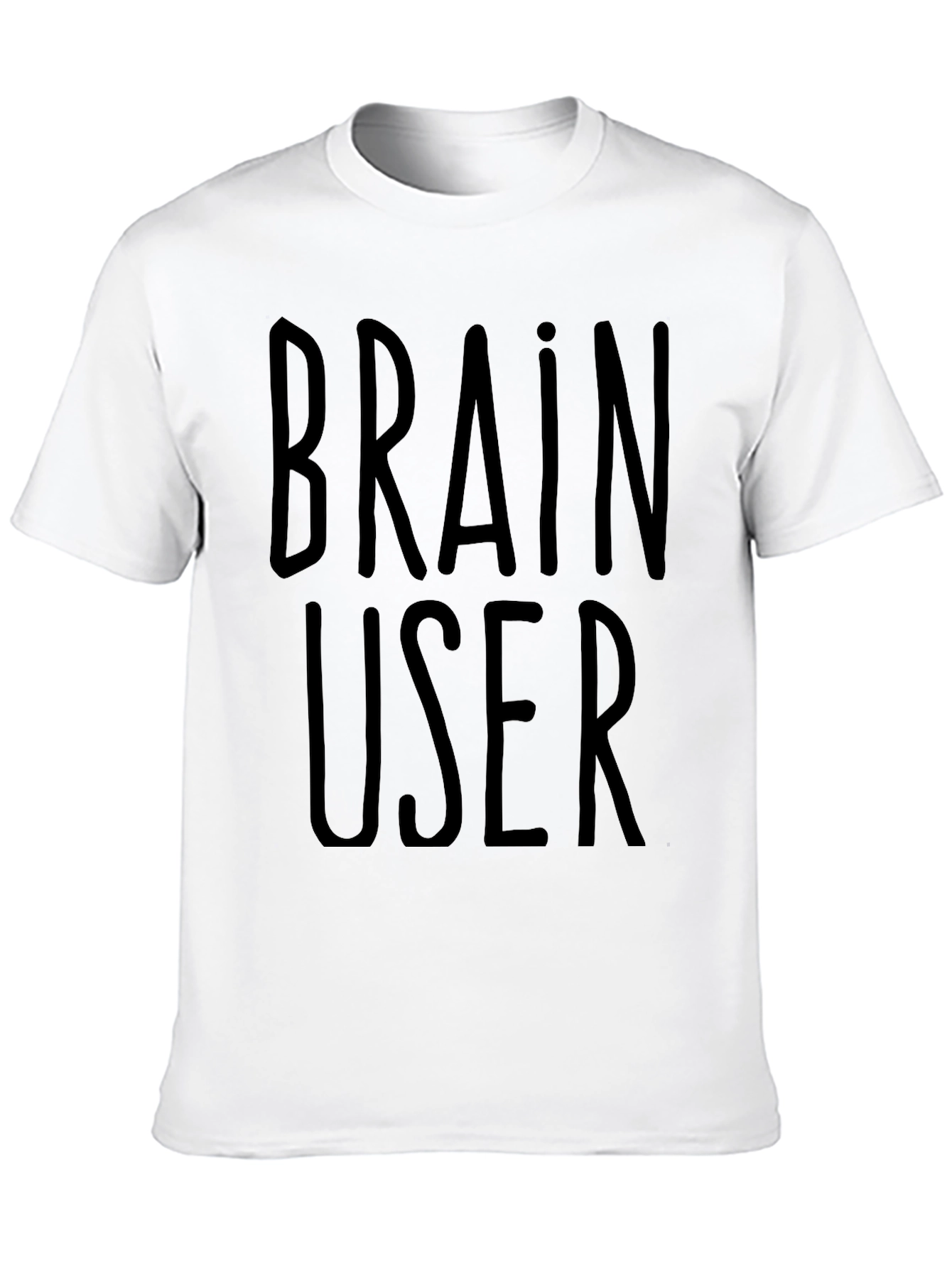 Black Brain User Graphic Tee - Black Crew Neck T-Shirt view 10