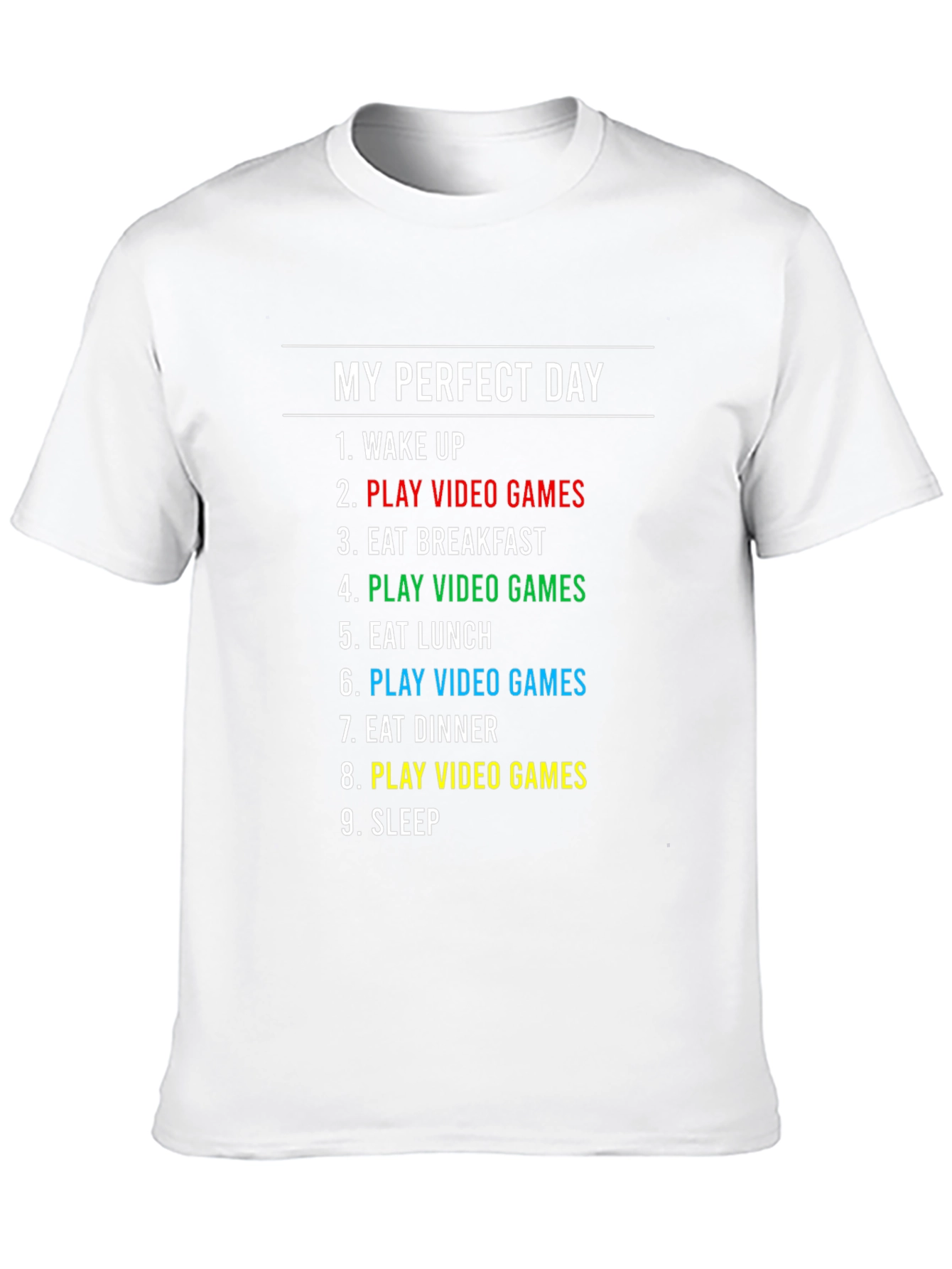 Black My Perfect Day Play Video Games Graphic T-Shirt view 10