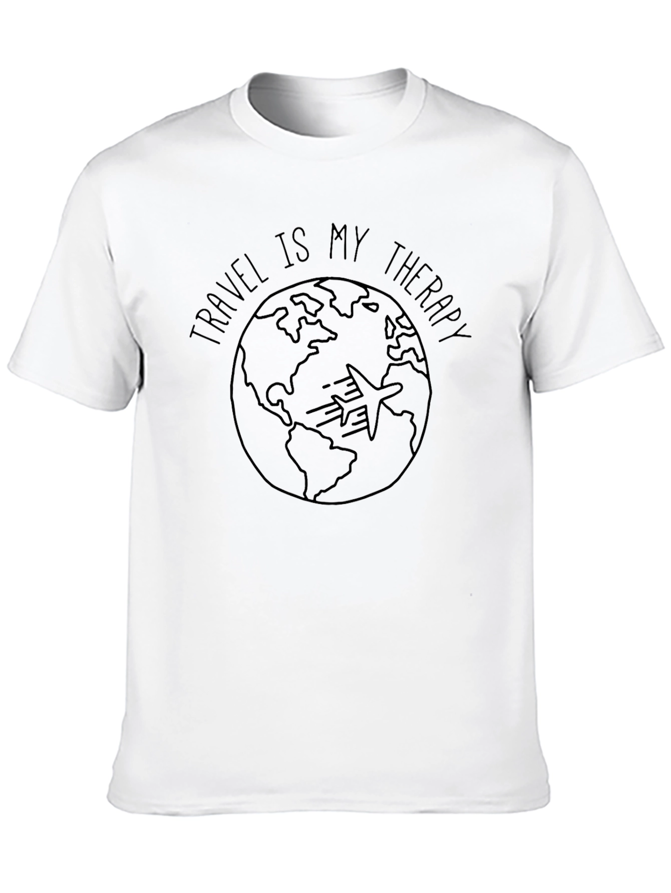 Black Travel Is My Therapy T-Shirt - World Adventure Tee view 10