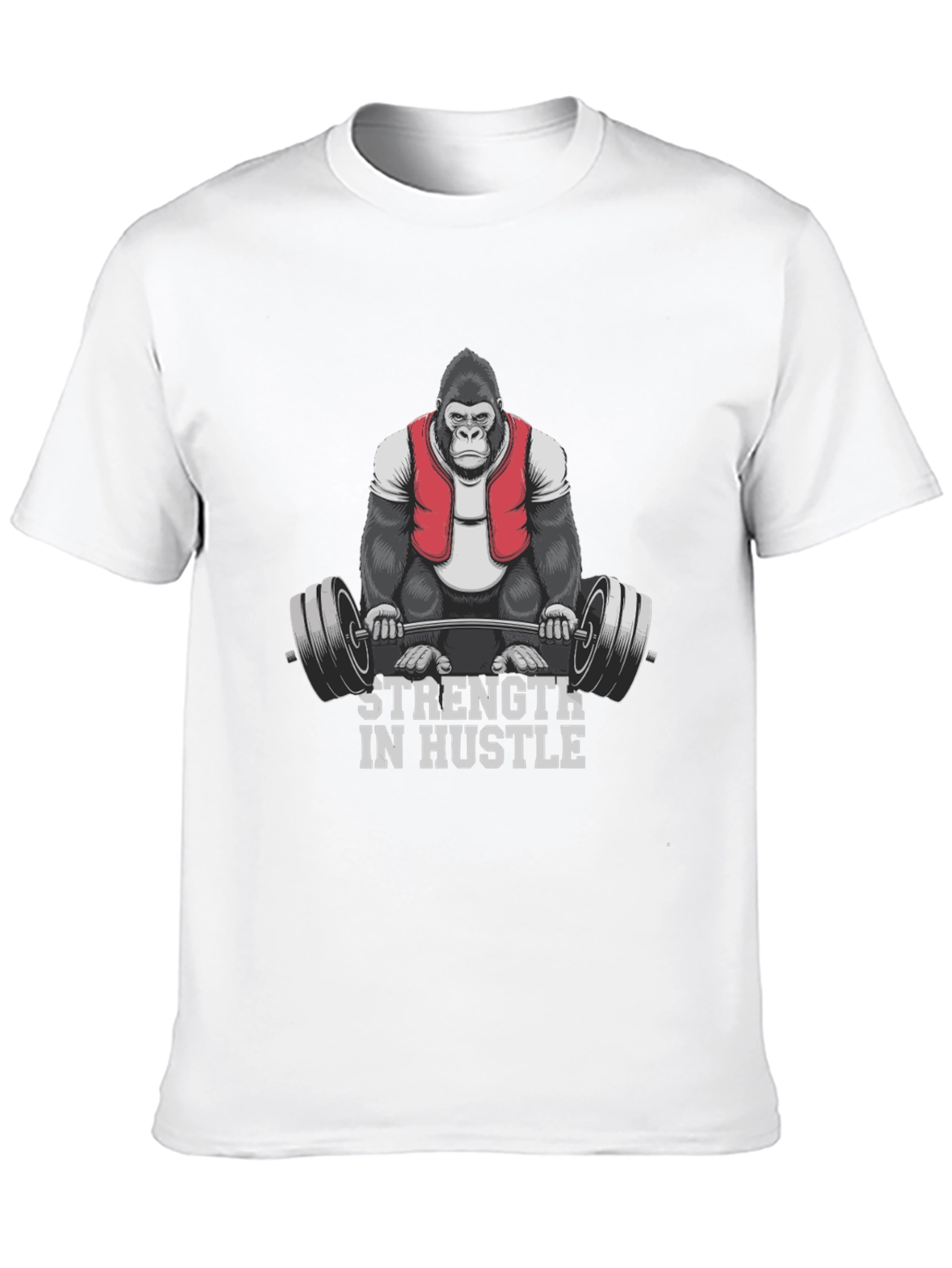 Black Strength in Hustle Gorilla Gym T-Shirt view 10