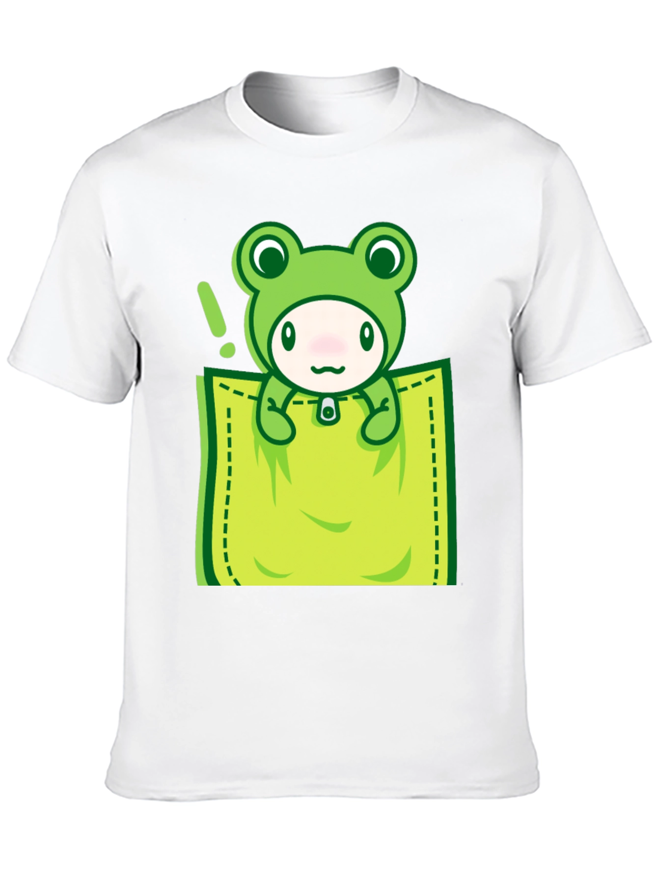 Black Cute Frog Pocket T-Shirt - Fun Graphic Tee view 10