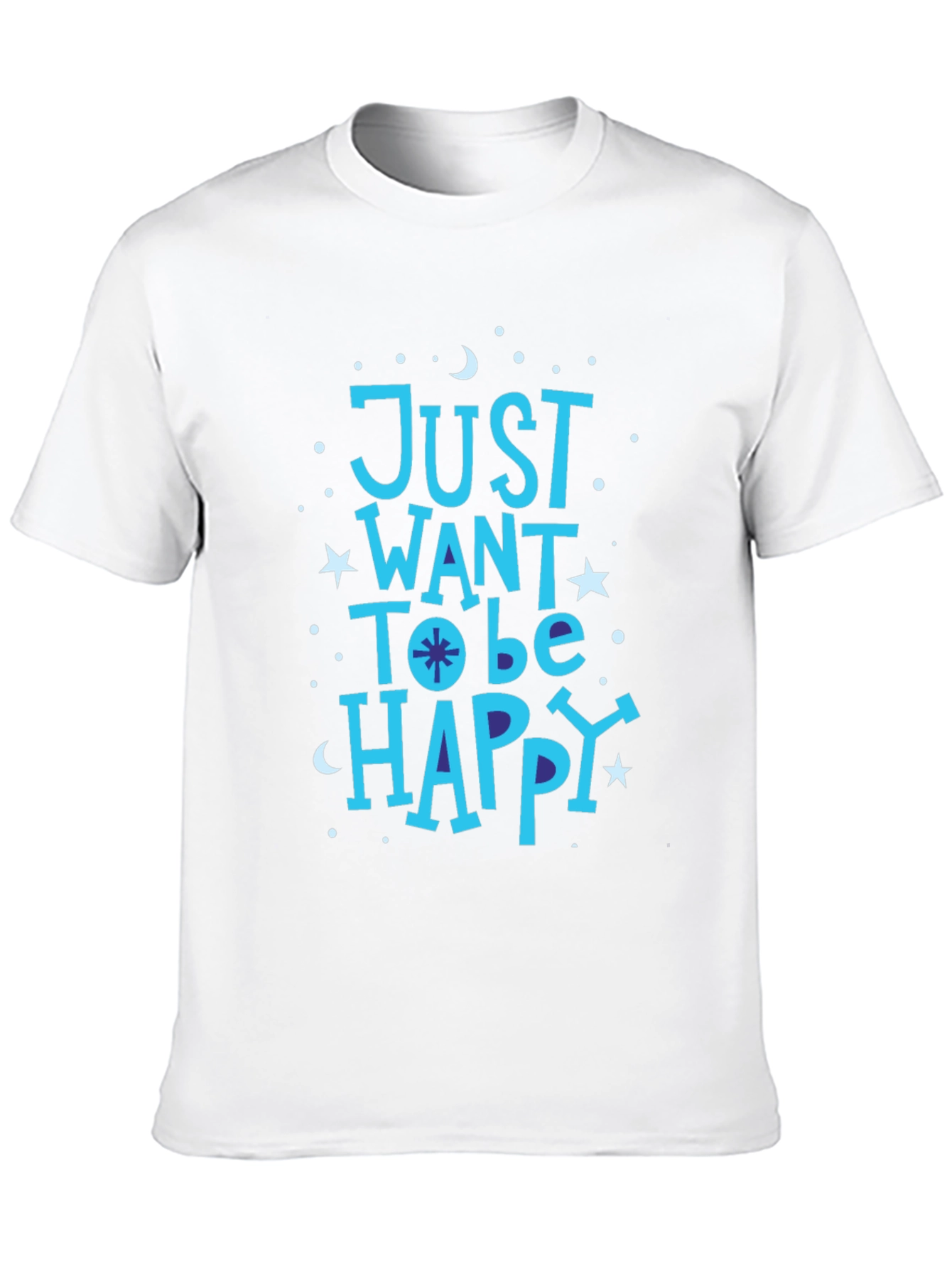 Black Just Want To Be Happy Graphic T-Shirt view 10