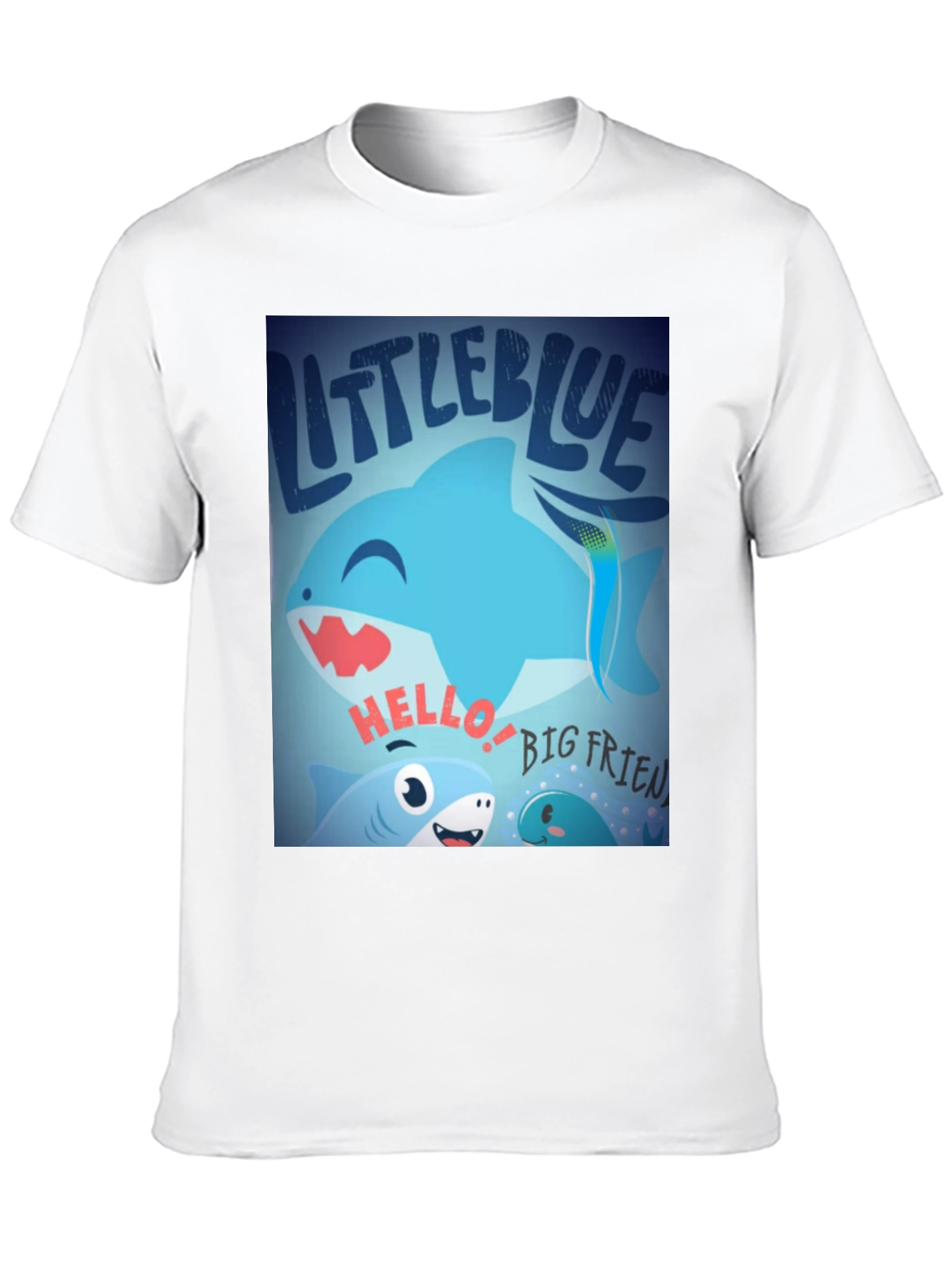 Black Little Blue Shark Graphic Tee - Fun, Casual Style view 10