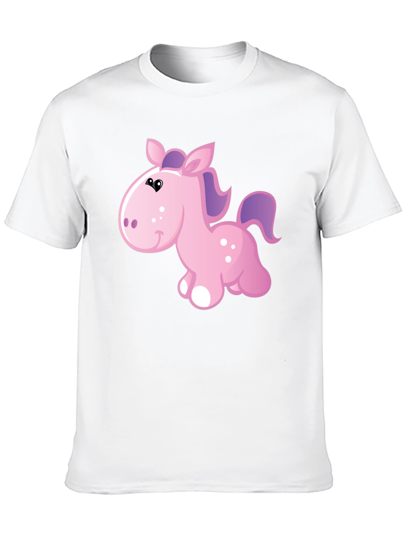 Black Cute Cartoon Pony Black T-Shirt view 10