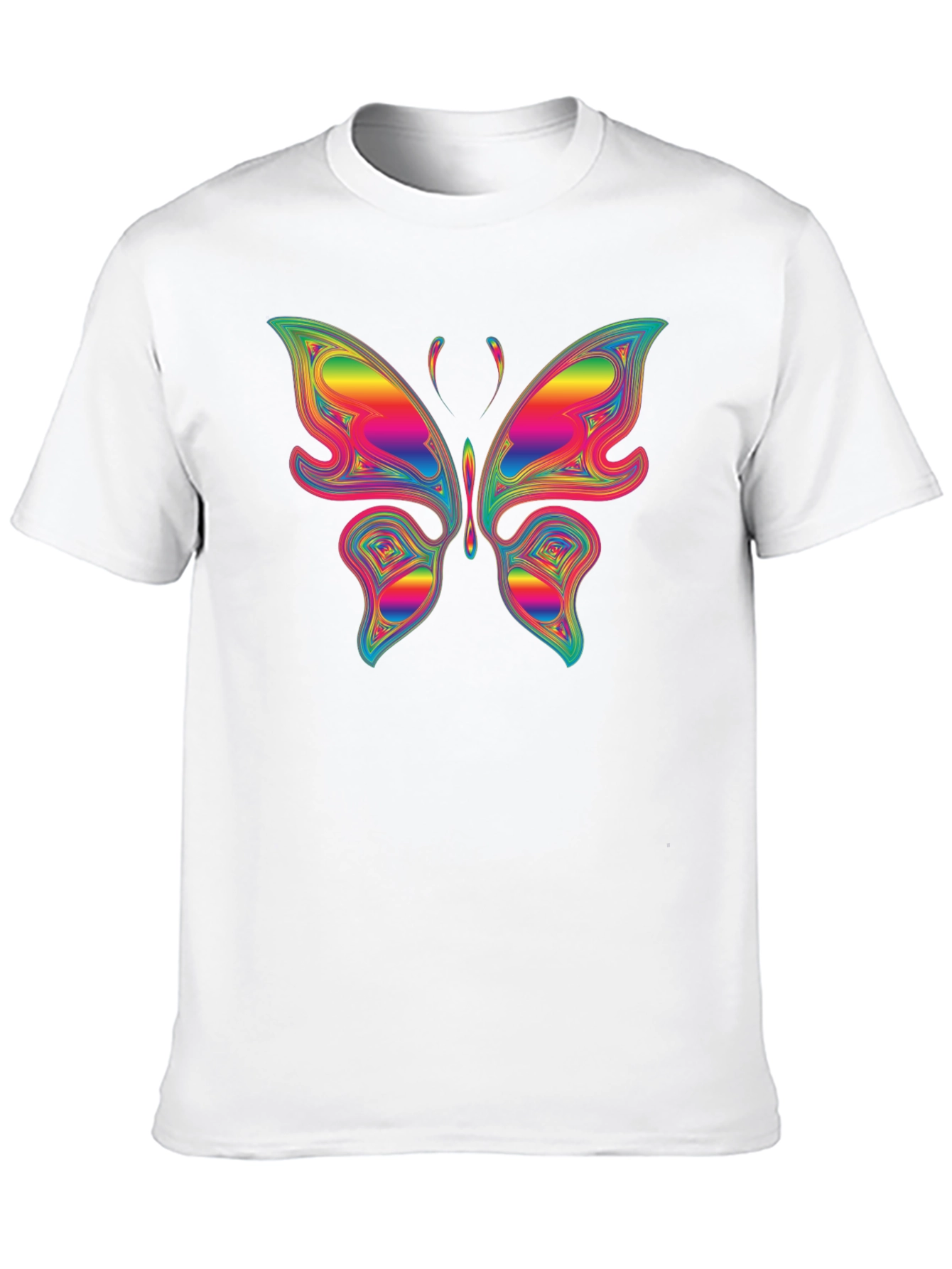 Black Rainbow Butterfly Graphic T-Shirt - Unique Colorful Tee view 10