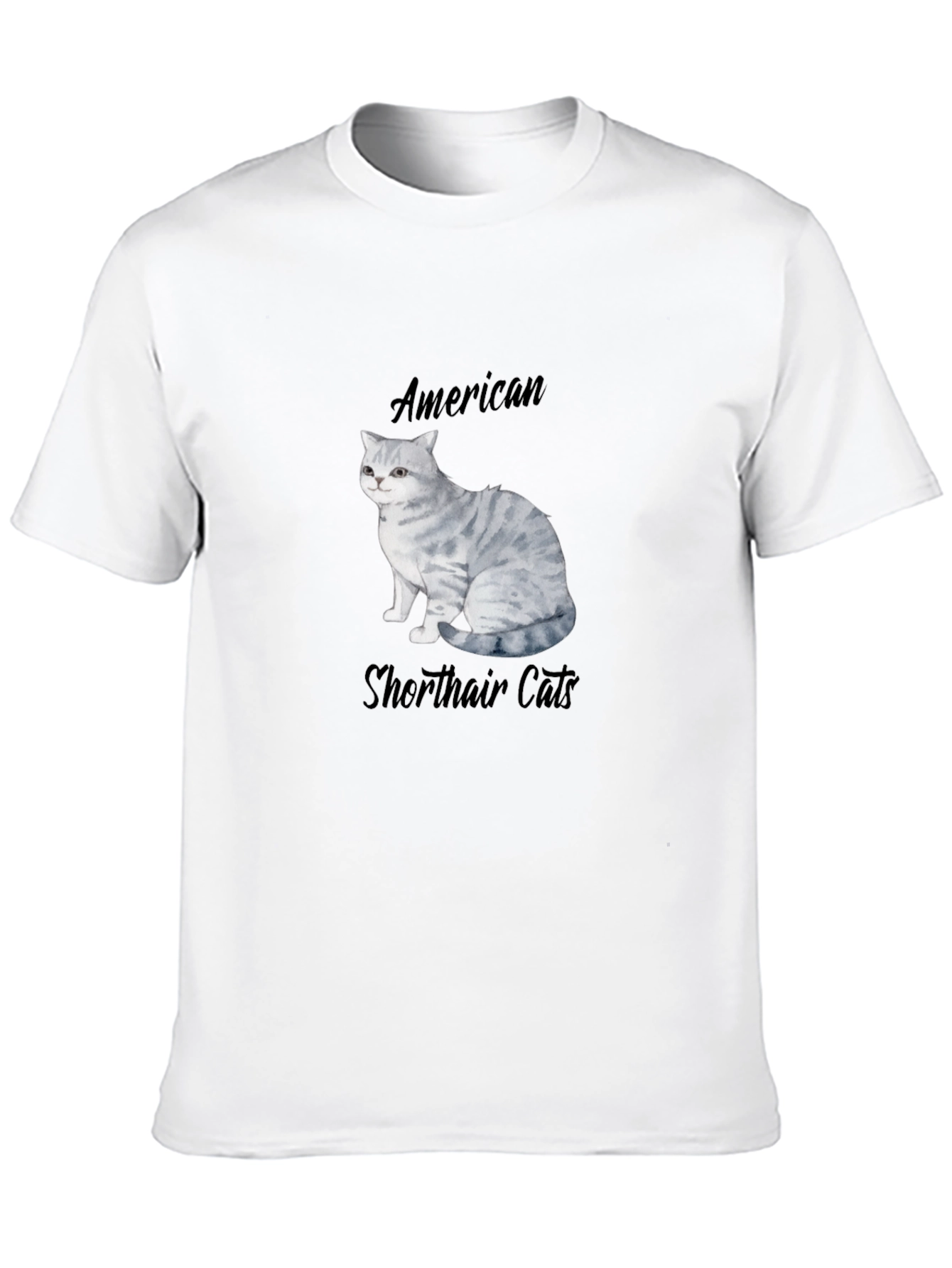 Black American Shorthair Cat Graphic T-Shirt view 10