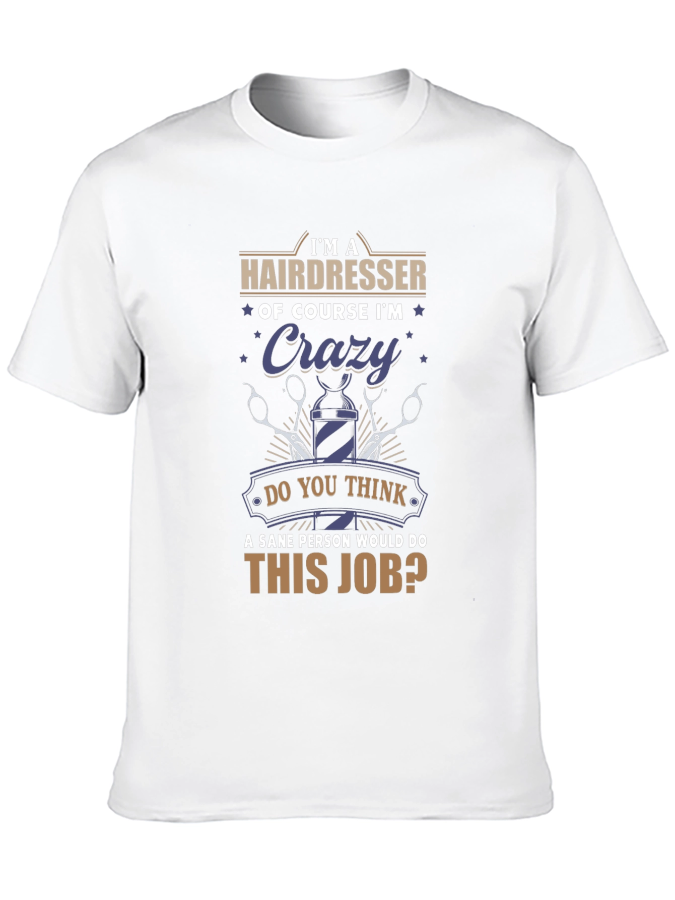 Black Crazy Hairdresser T-Shirt - Funny Barber Tee view 10