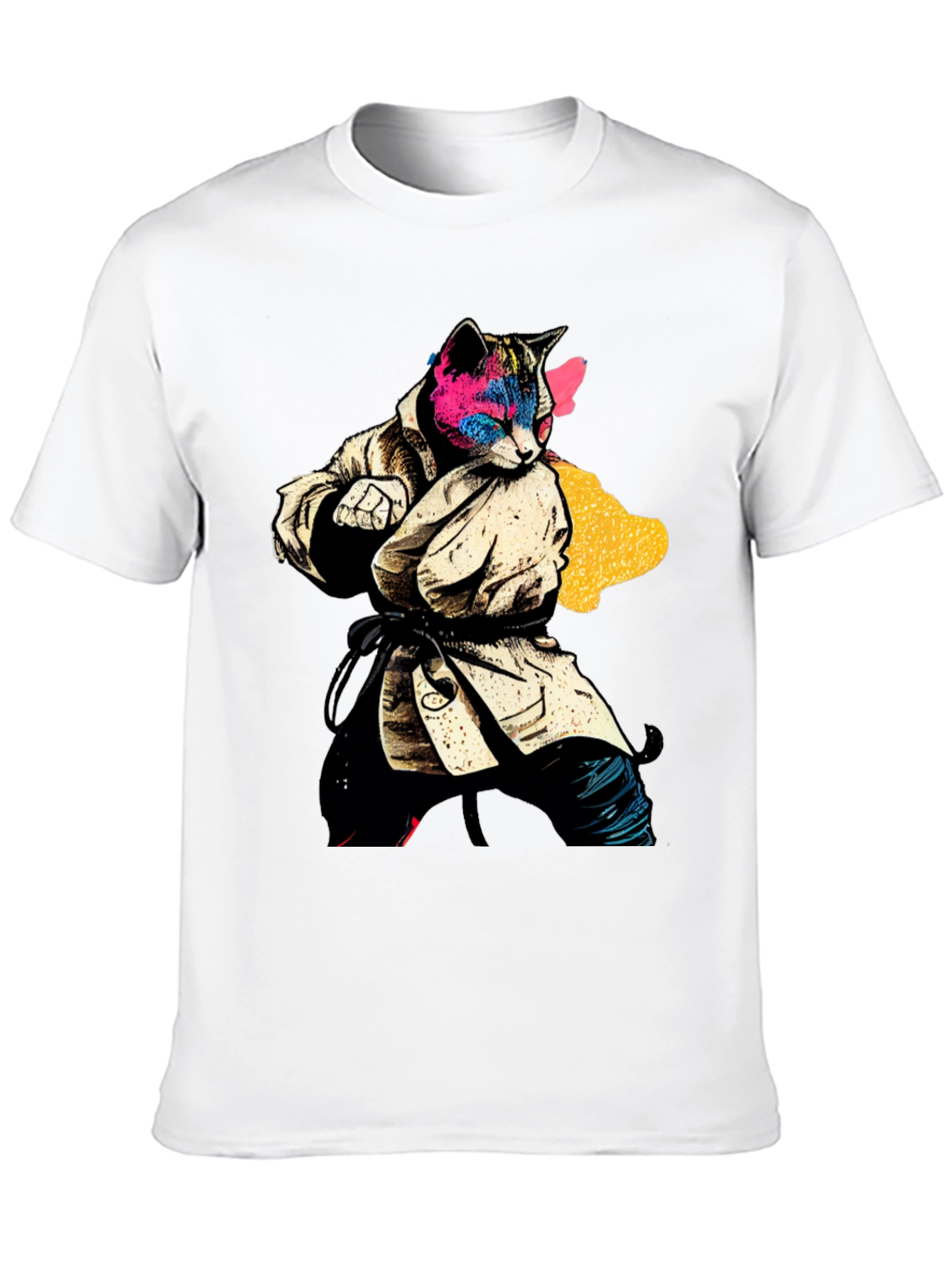 Black Karate Cat T-Shirt - Unique Graphic Tee view 10