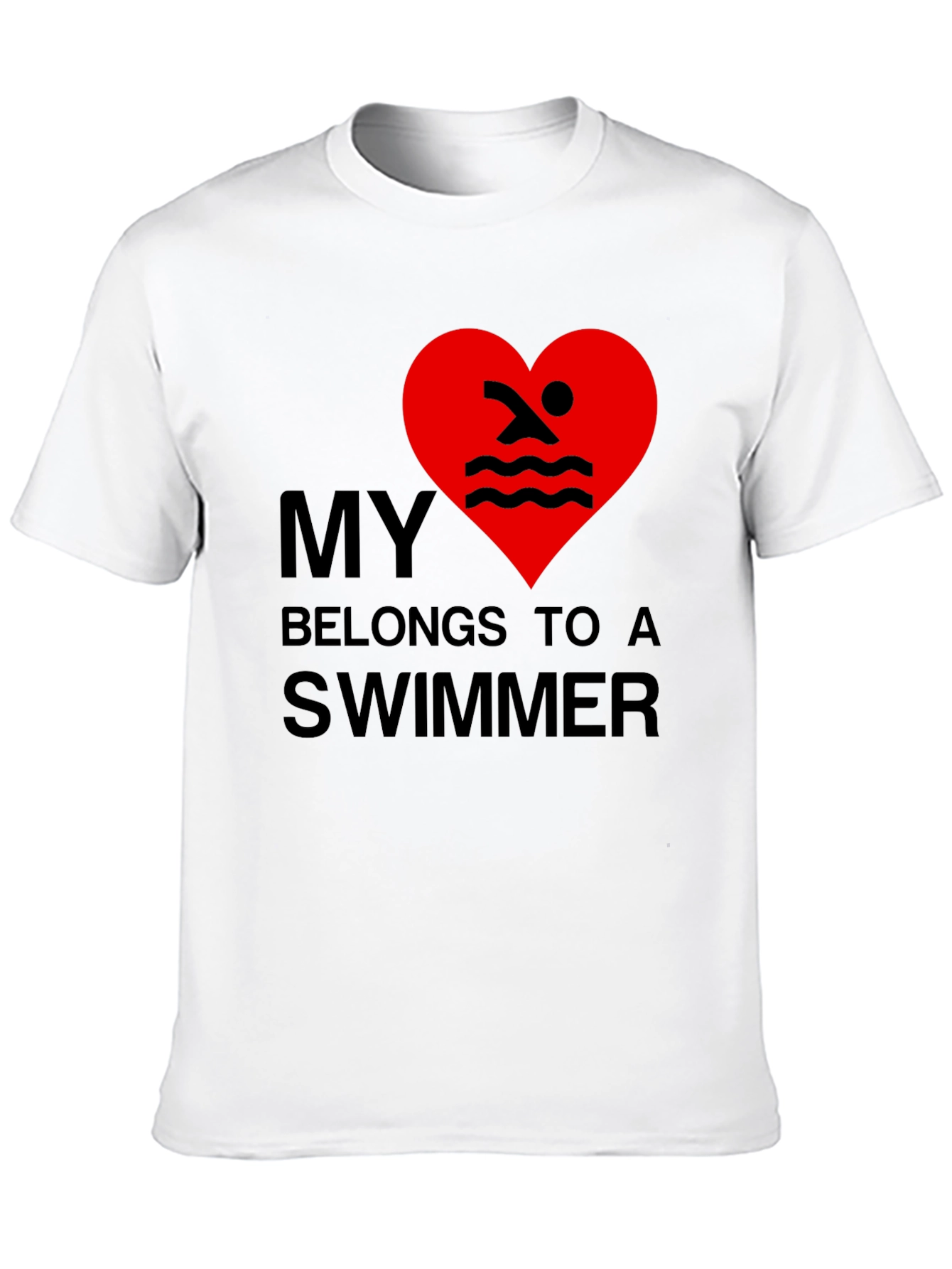 Black My Heart Belongs to a Swimmer - Novelty T-Shirt view 10