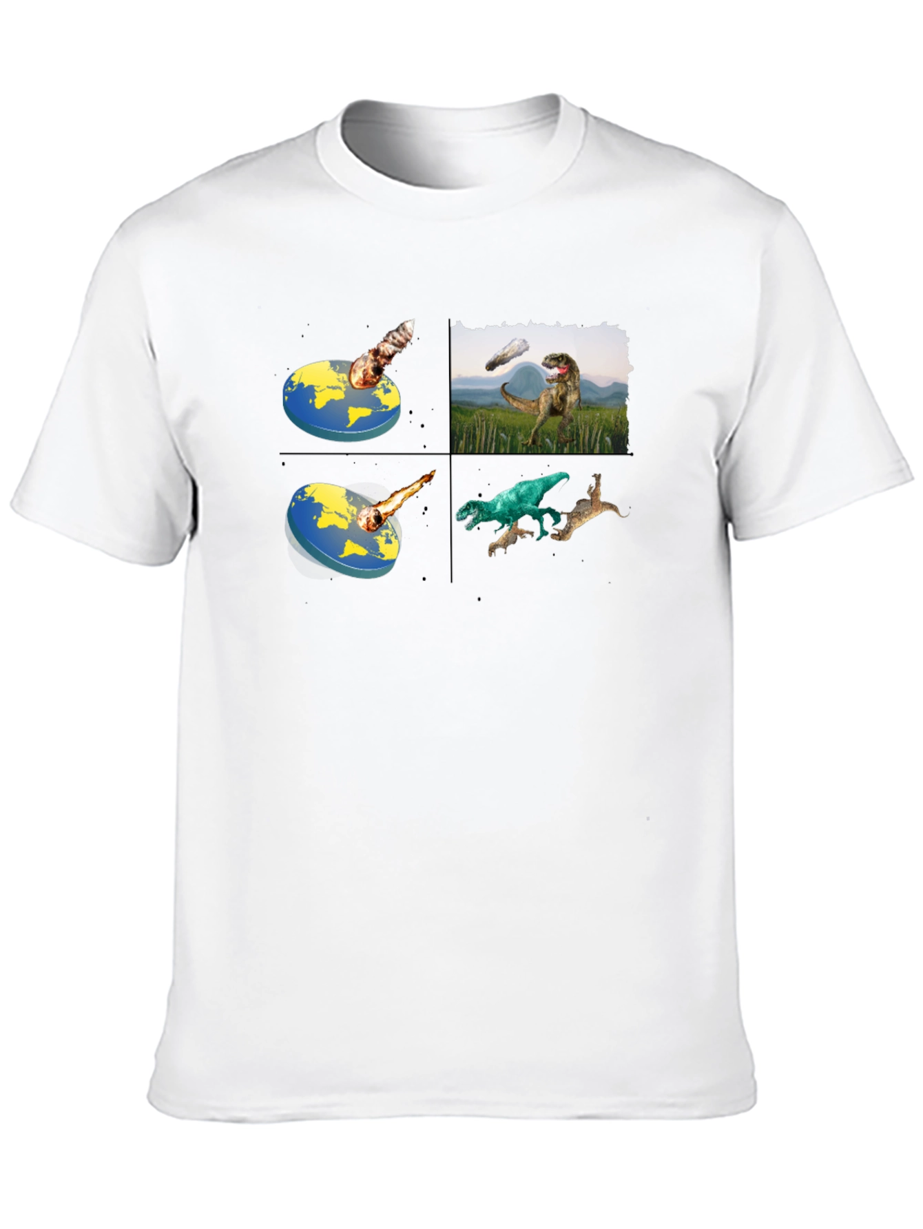 Black Dinosaur Extinction Black T-Shirt view 10