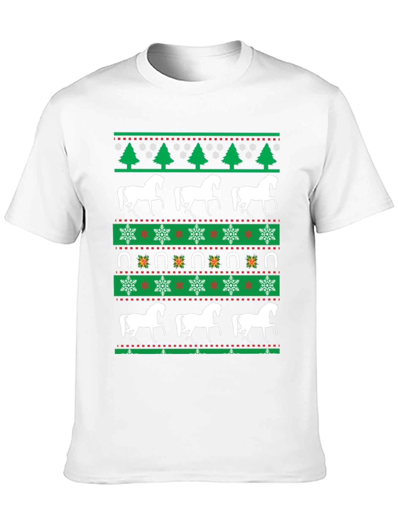 Black Horse Christmas T-Shirt: Holiday Equestrian Style view 10