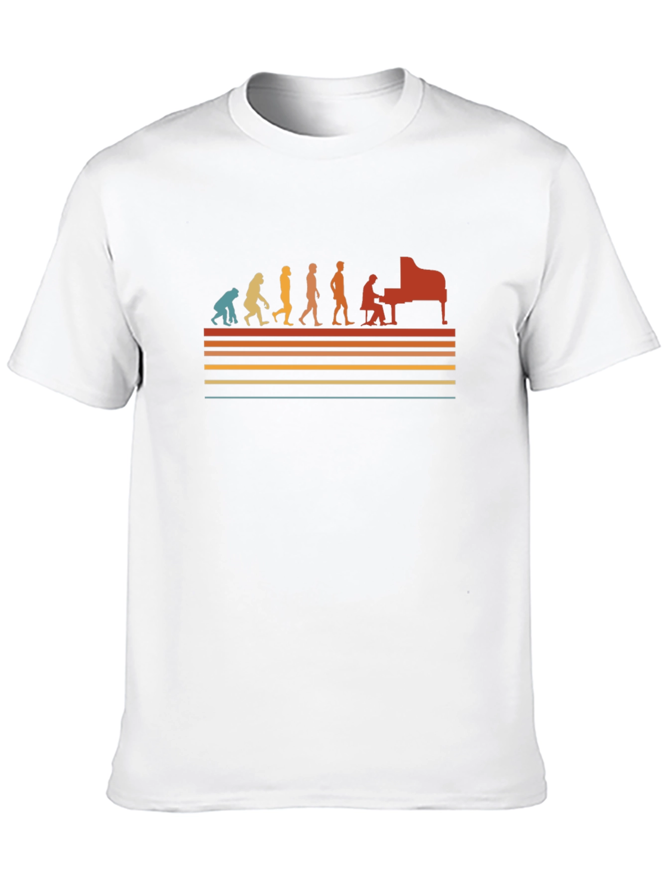 Black Evolution of Piano Player Black T-Shirt view 10