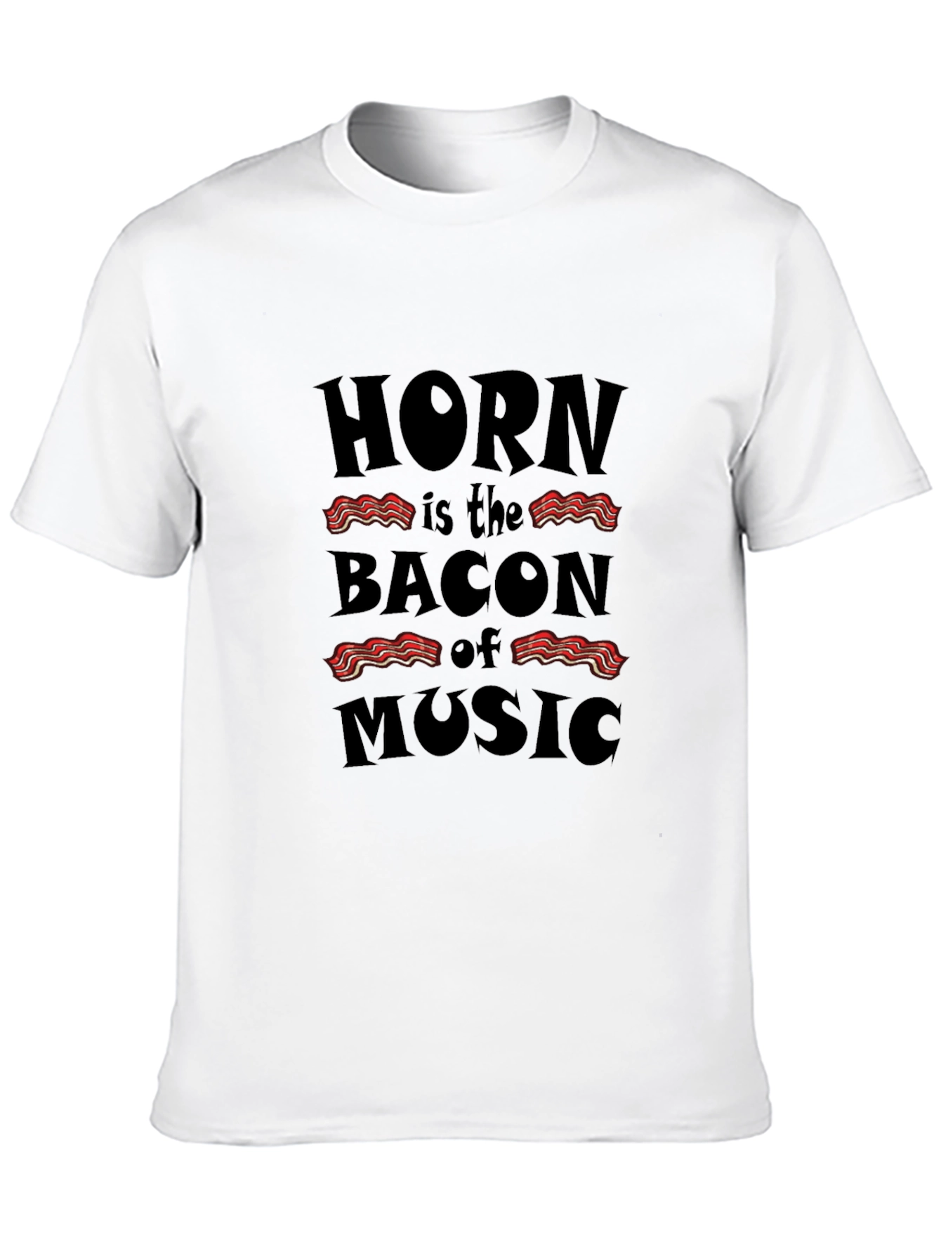 Black Horn is the Bacon of Music Black T-Shirt view 10