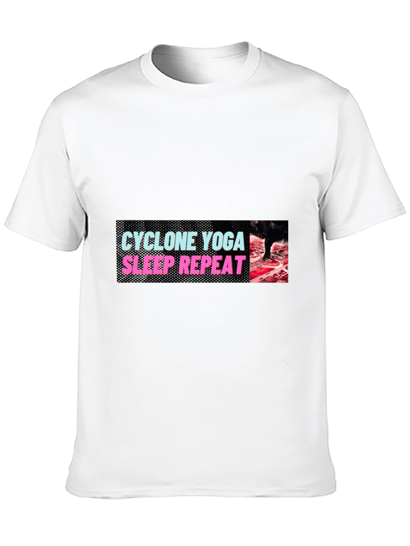 Black Men's 'Cyclone Yoga Sleep Repeat' Graphic Tee view 10