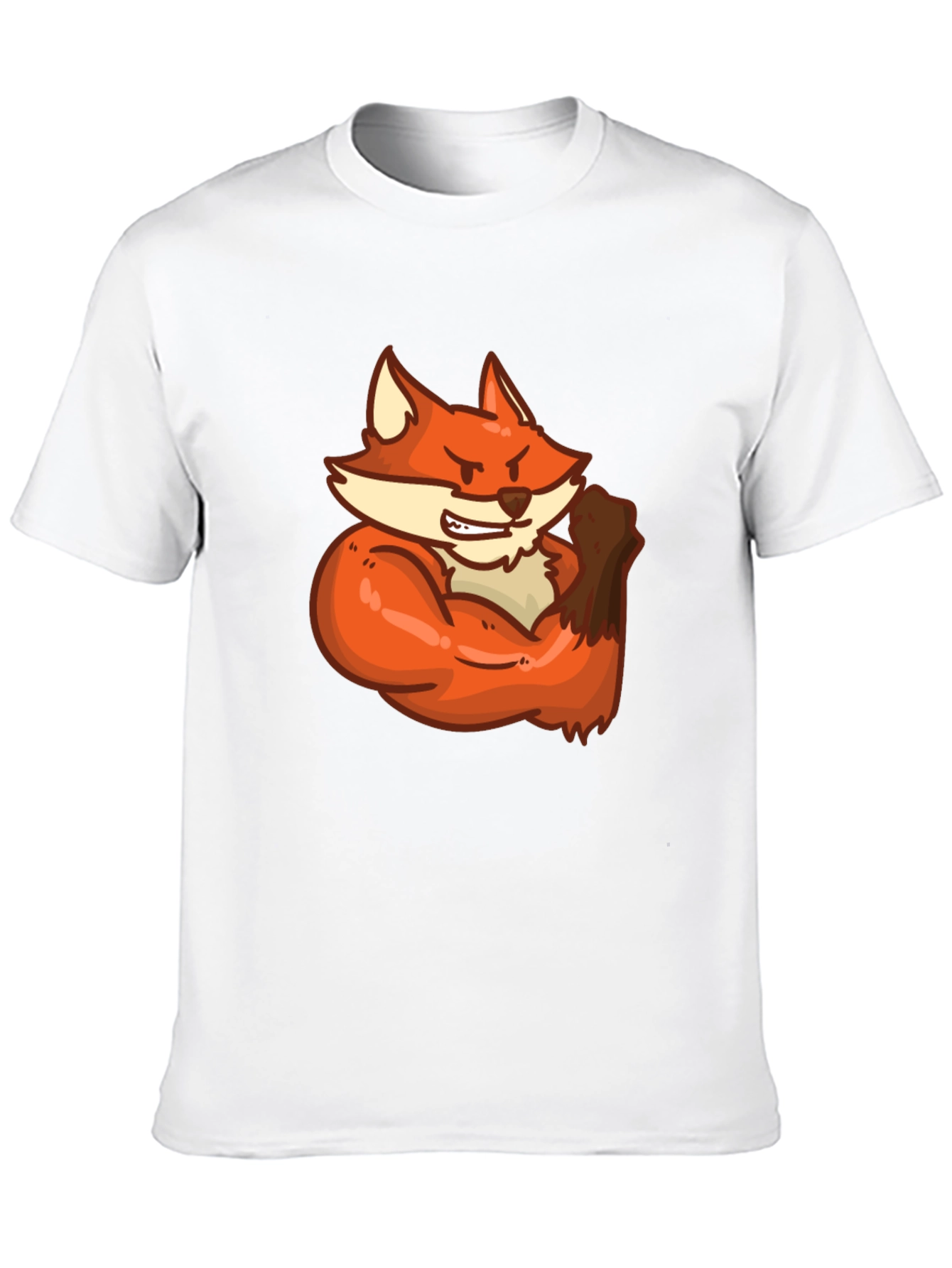 Black Black T-Shirt with Muscular Fox Graphic view 10