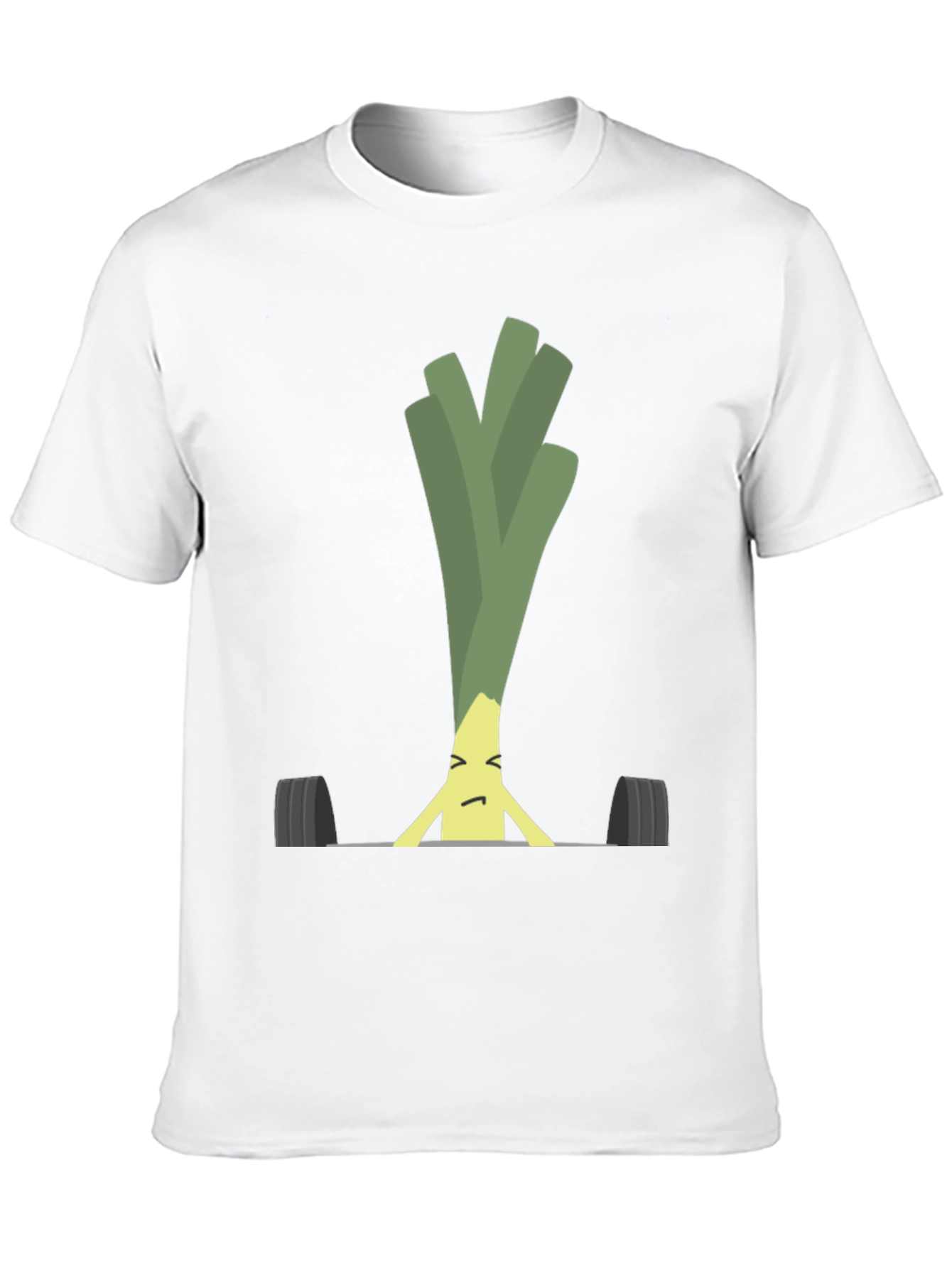 Black Funny Leek Lifting Weights Graphic Tee view 10