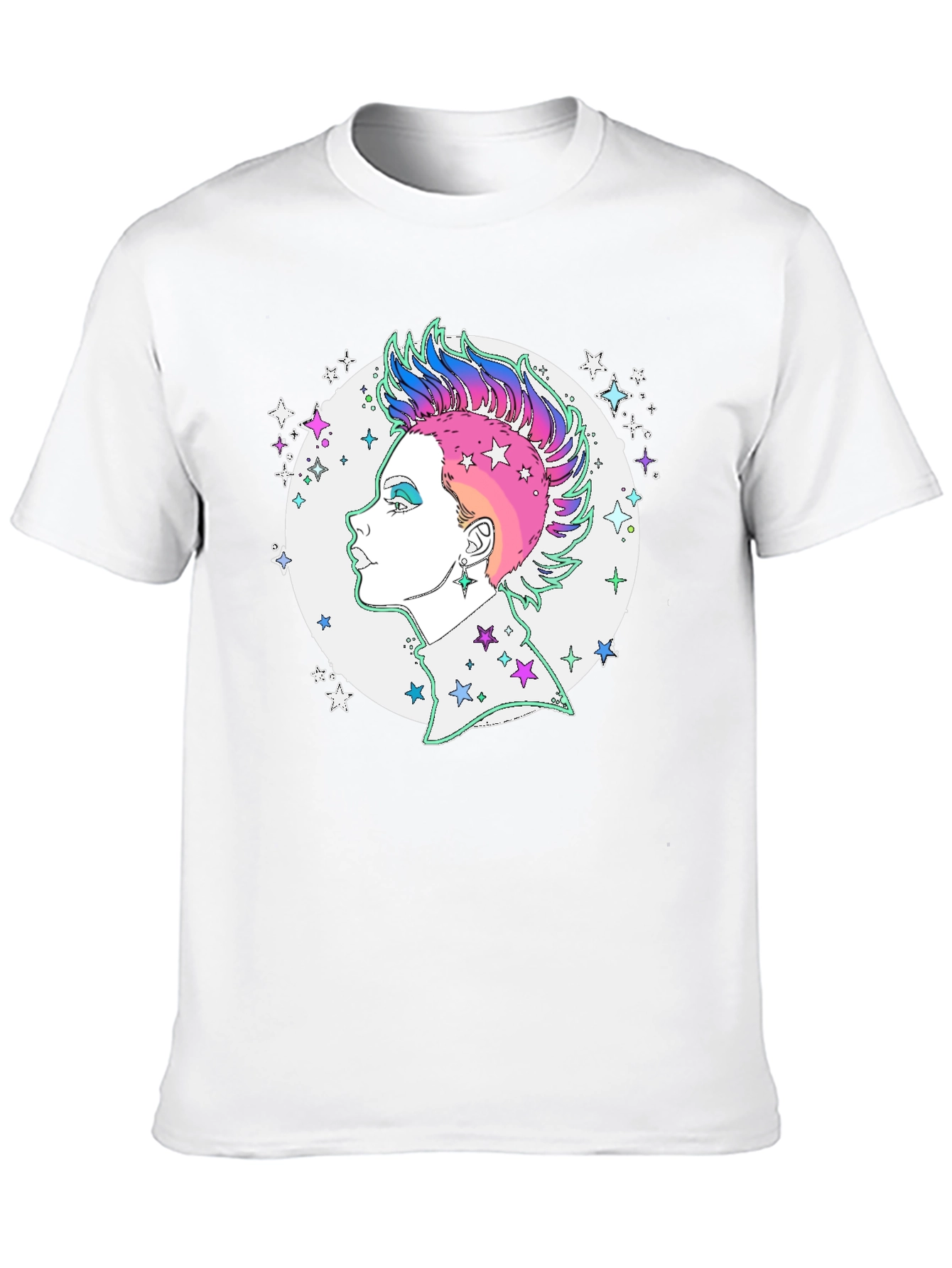 Black Edgy Punk Star Graphic Tee view 10