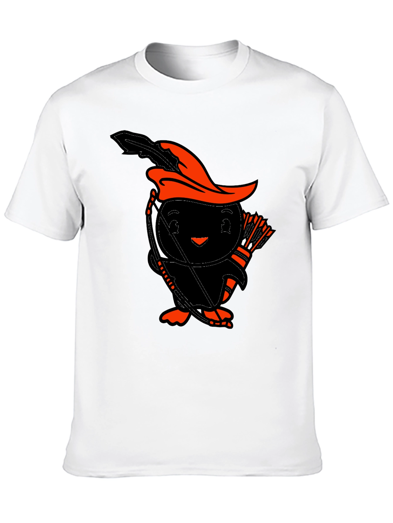 Black Funny Archer Penguin Black T-Shirt view 10