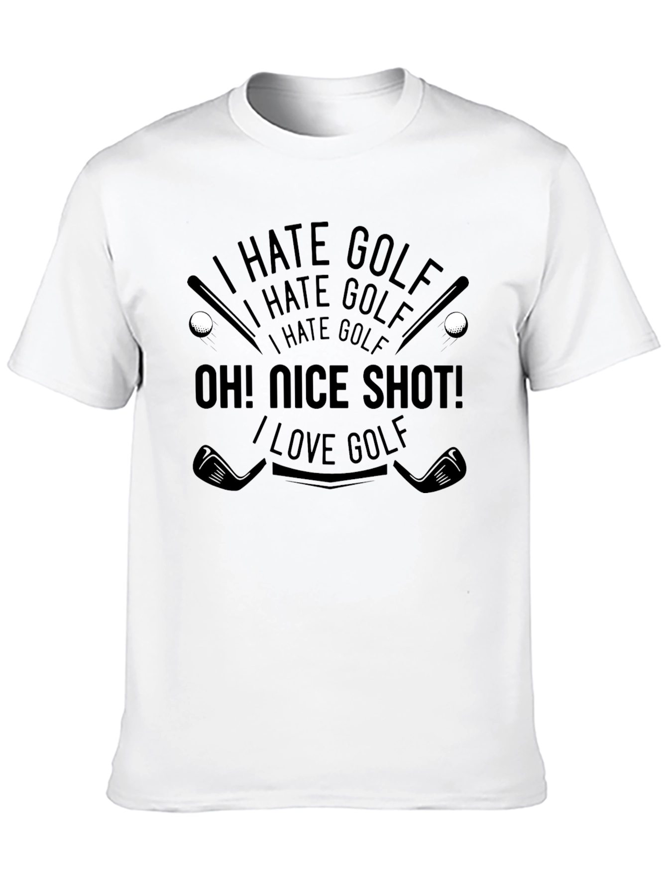 Black I Hate Golf - Funny Golfing T-Shirt  view 10