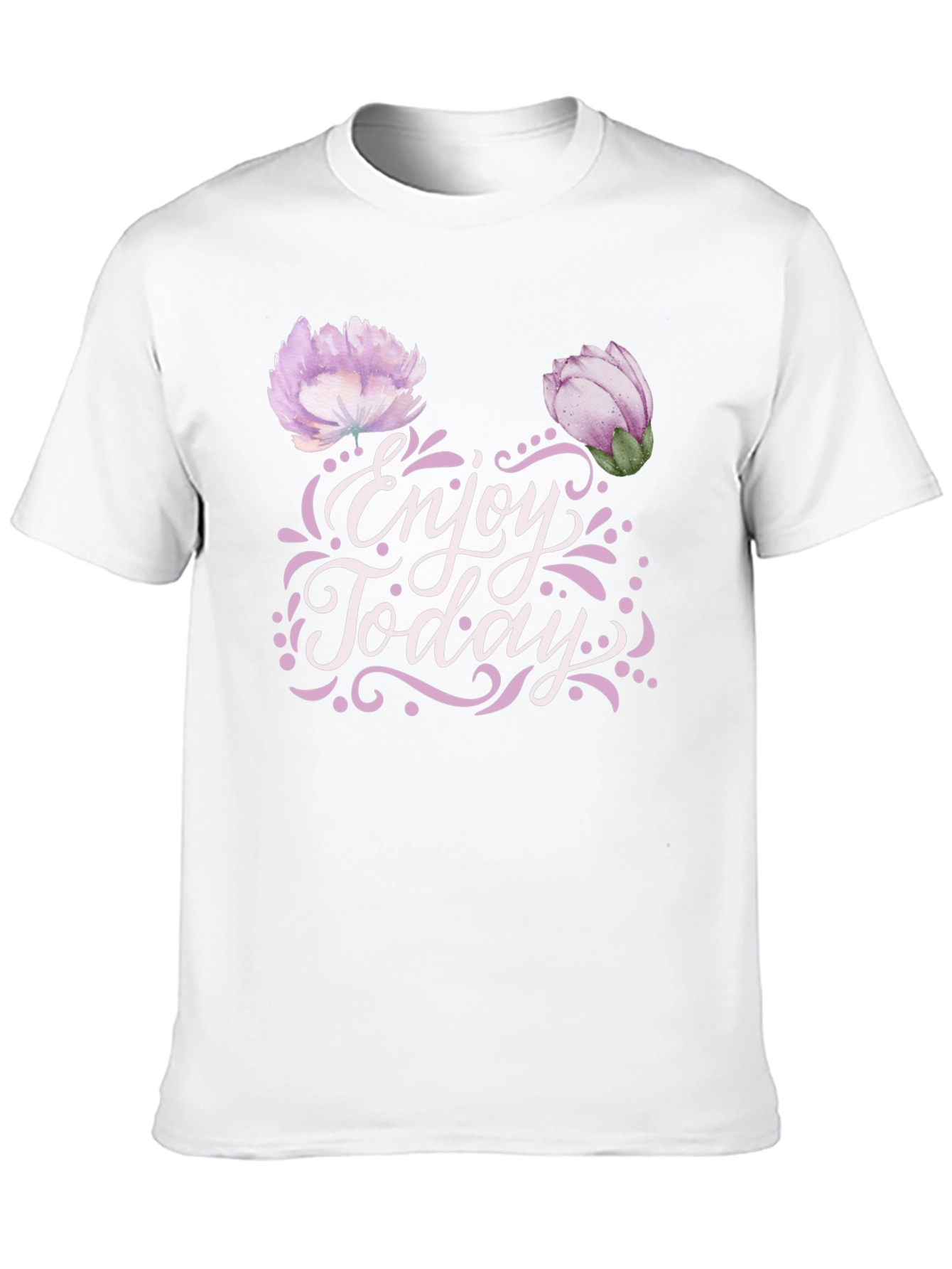 Black Enjoy Today Floral Graphic Black T-Shirt view 10