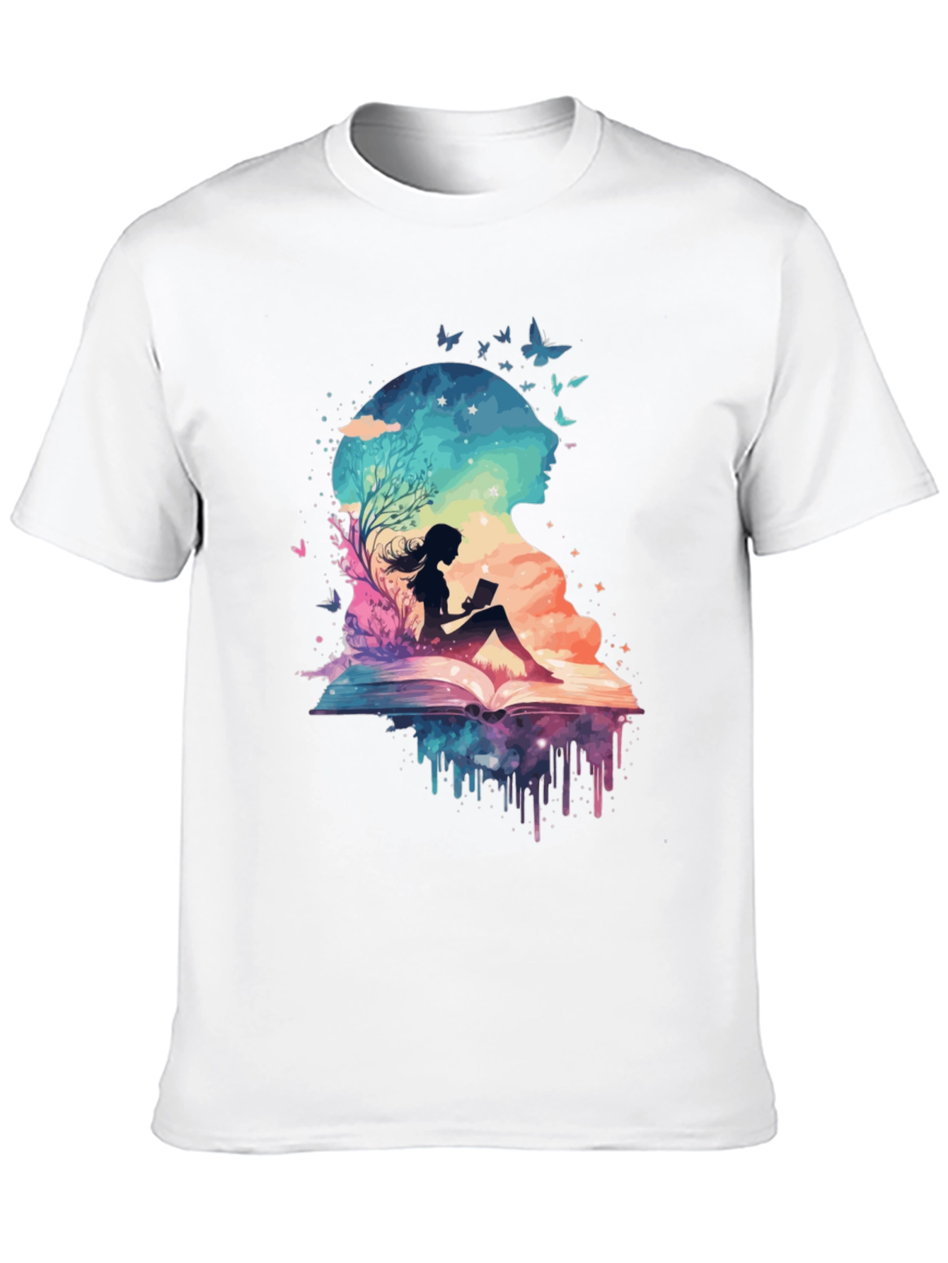 Black Book Lover Galaxy Tee - Literary Dreamscape Design view 10