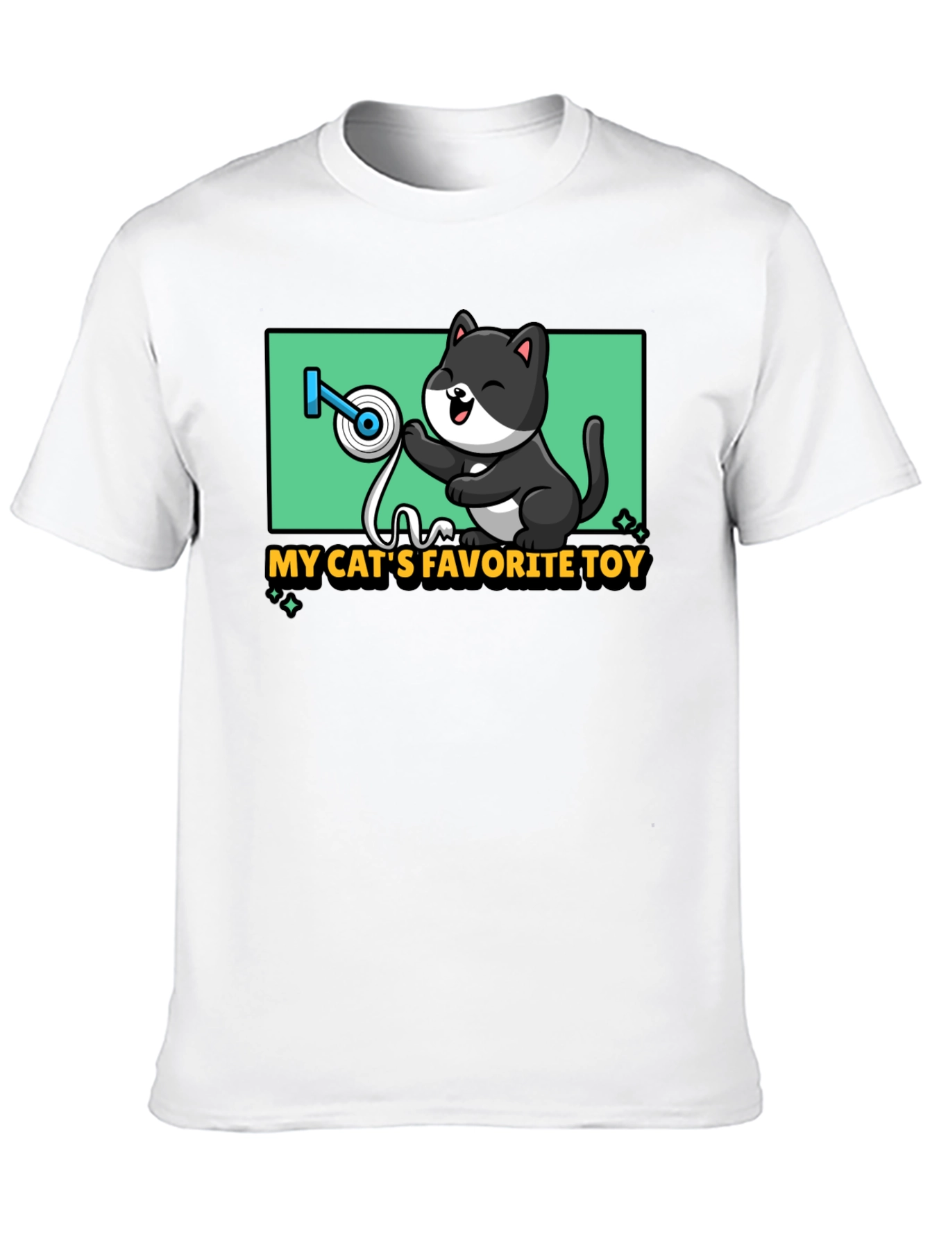 Black Cat's Favorite Toy T-Shirt - Humorous Pet Lover Tee view 10