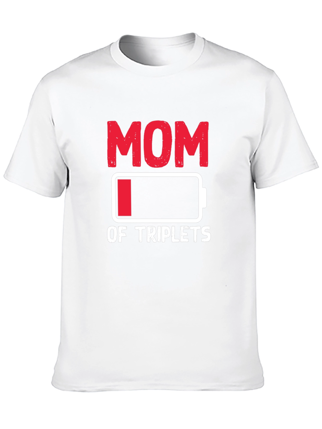 Black Funny Mom of Triplets Low Battery T-Shirt view 10