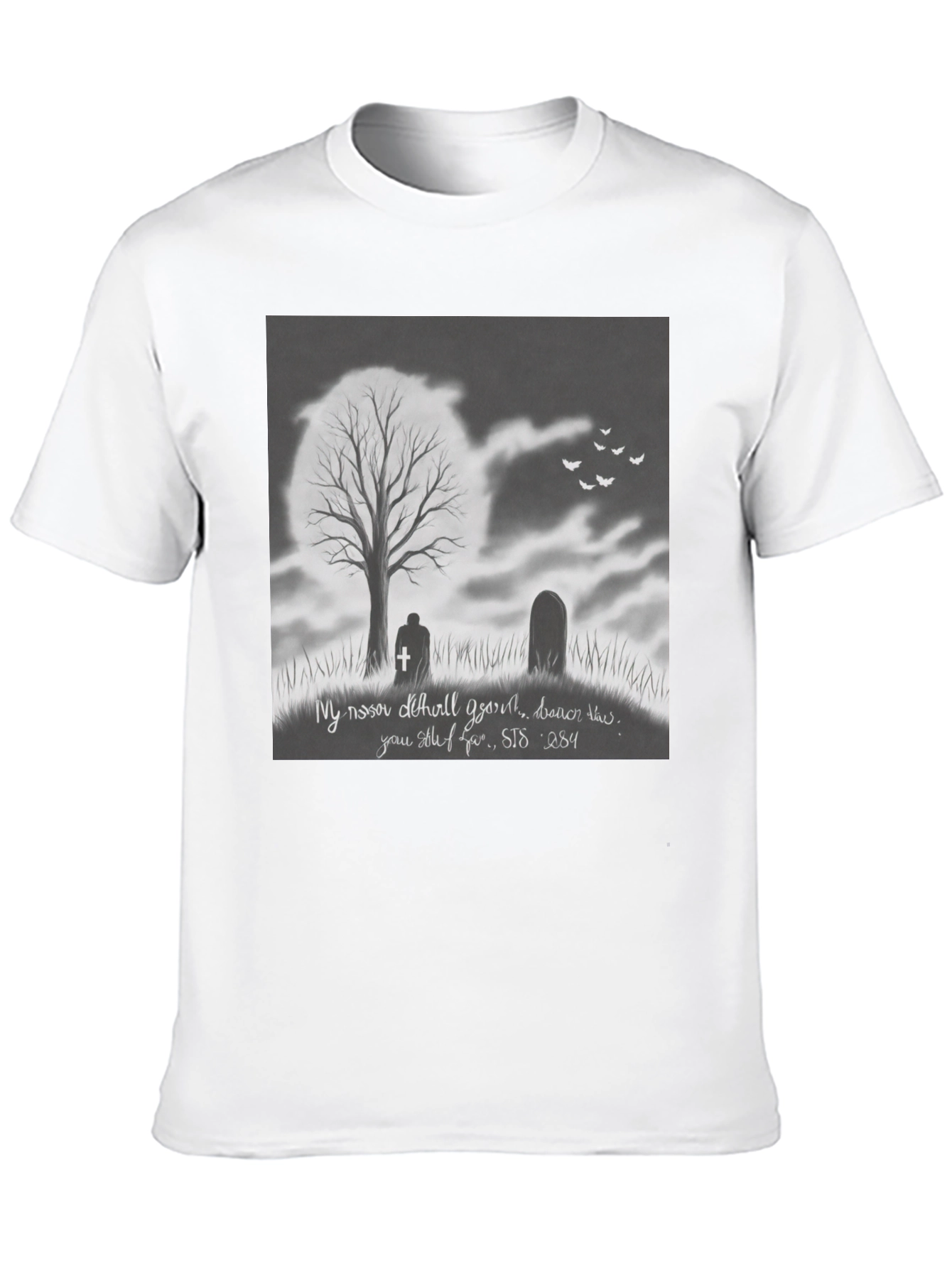 Black Gothic Graveyard T-Shirt - Dark Humor Tee view 10