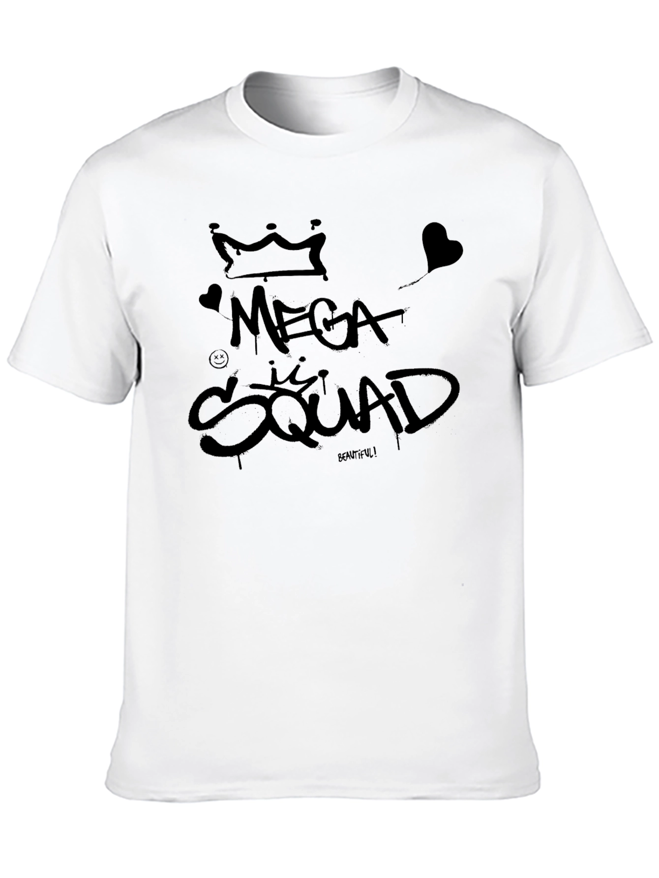 Black Mega Squad Graphic Tee - Black Cotton T-Shirt view 10