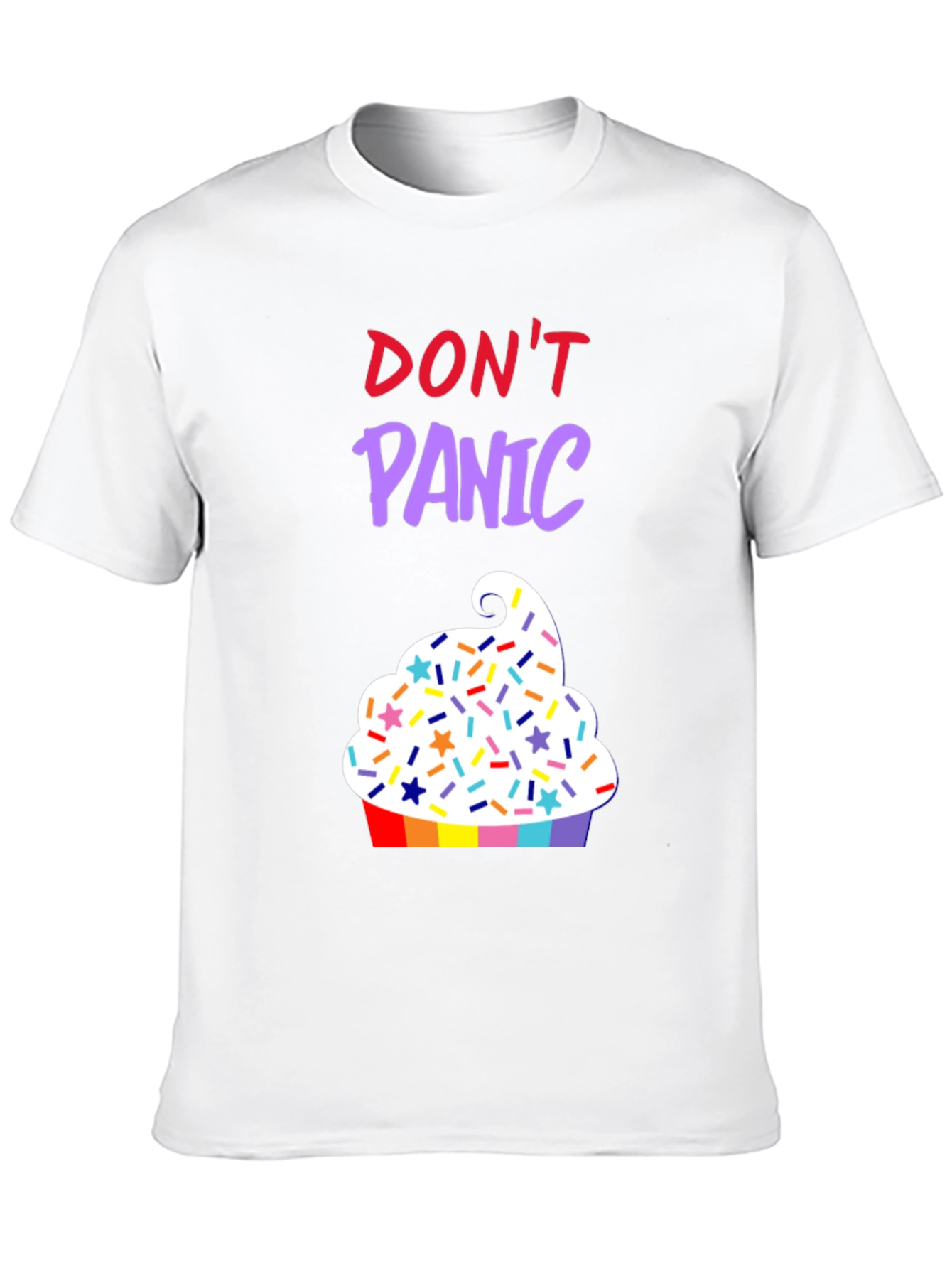 Black Don't Panic Cupcake T-Shirt view 10