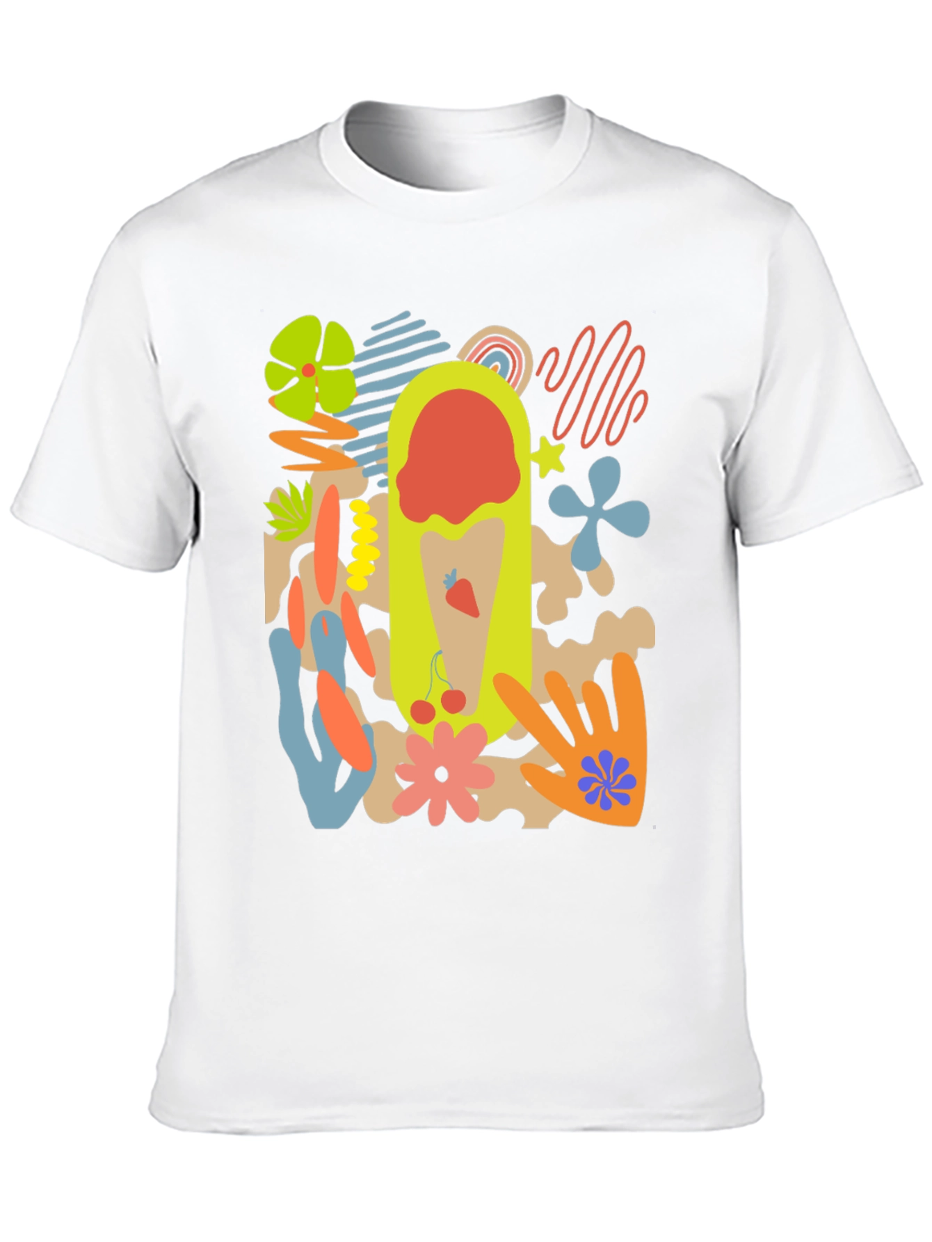 Black Abstract Graphic Print T-Shirt view 10