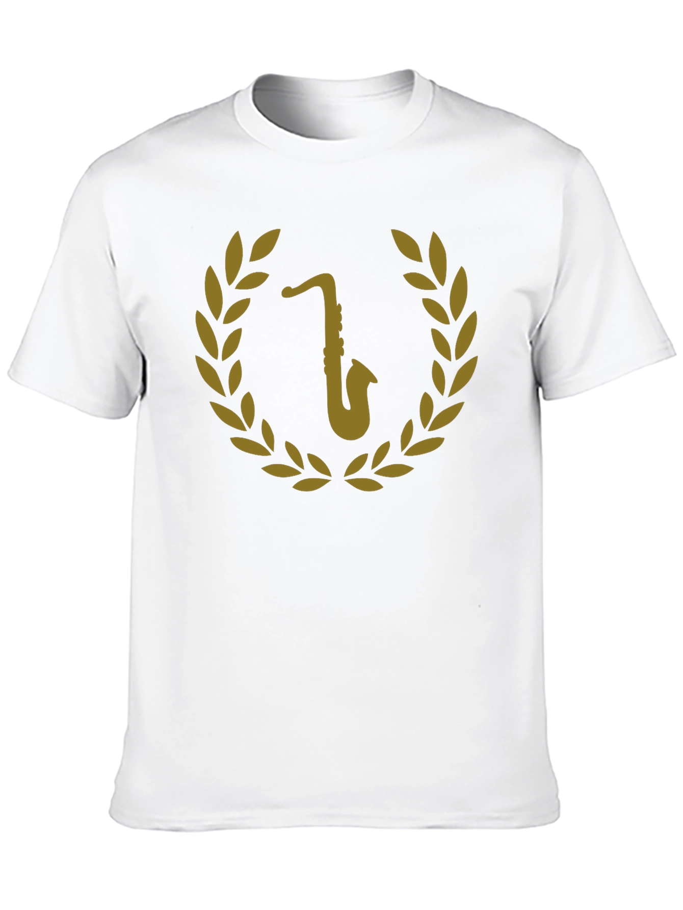 Black Saxophone Laurel Wreath Graphic Tee view 10