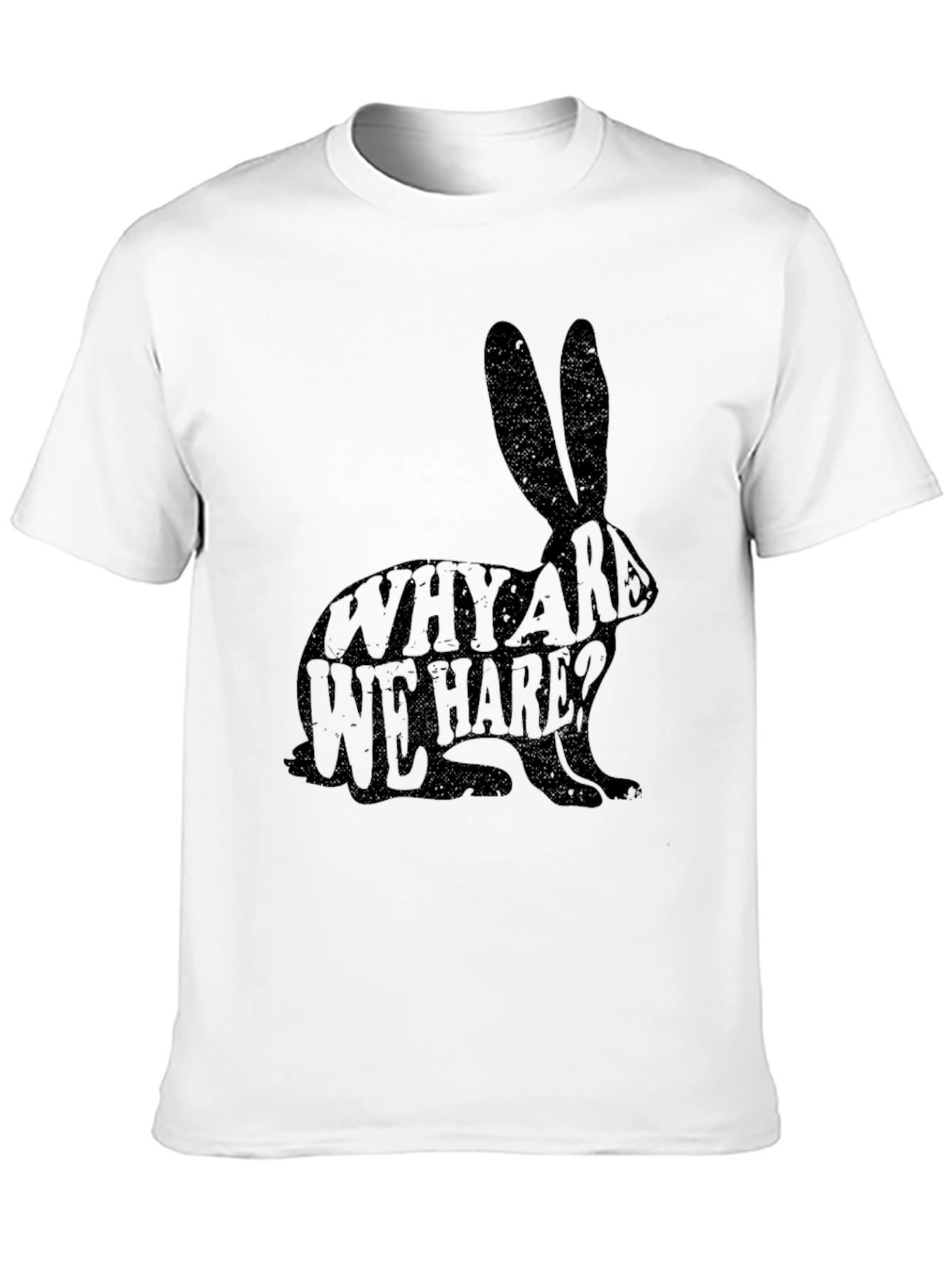 Black Why Are We Hare? Novelty Black T-Shirt view 10